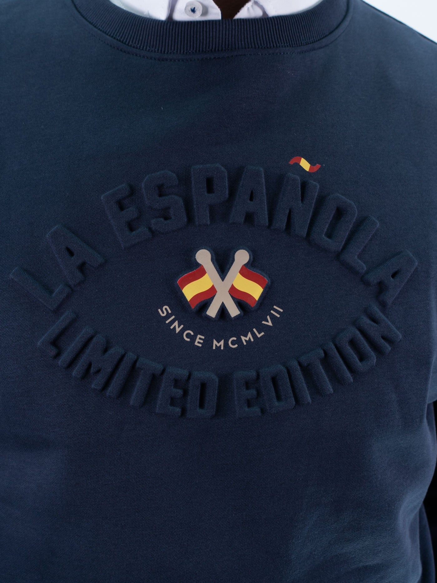 SUDADERA CUELLO CAJA GRABADO FLAT LA ESPANOLA MARINO