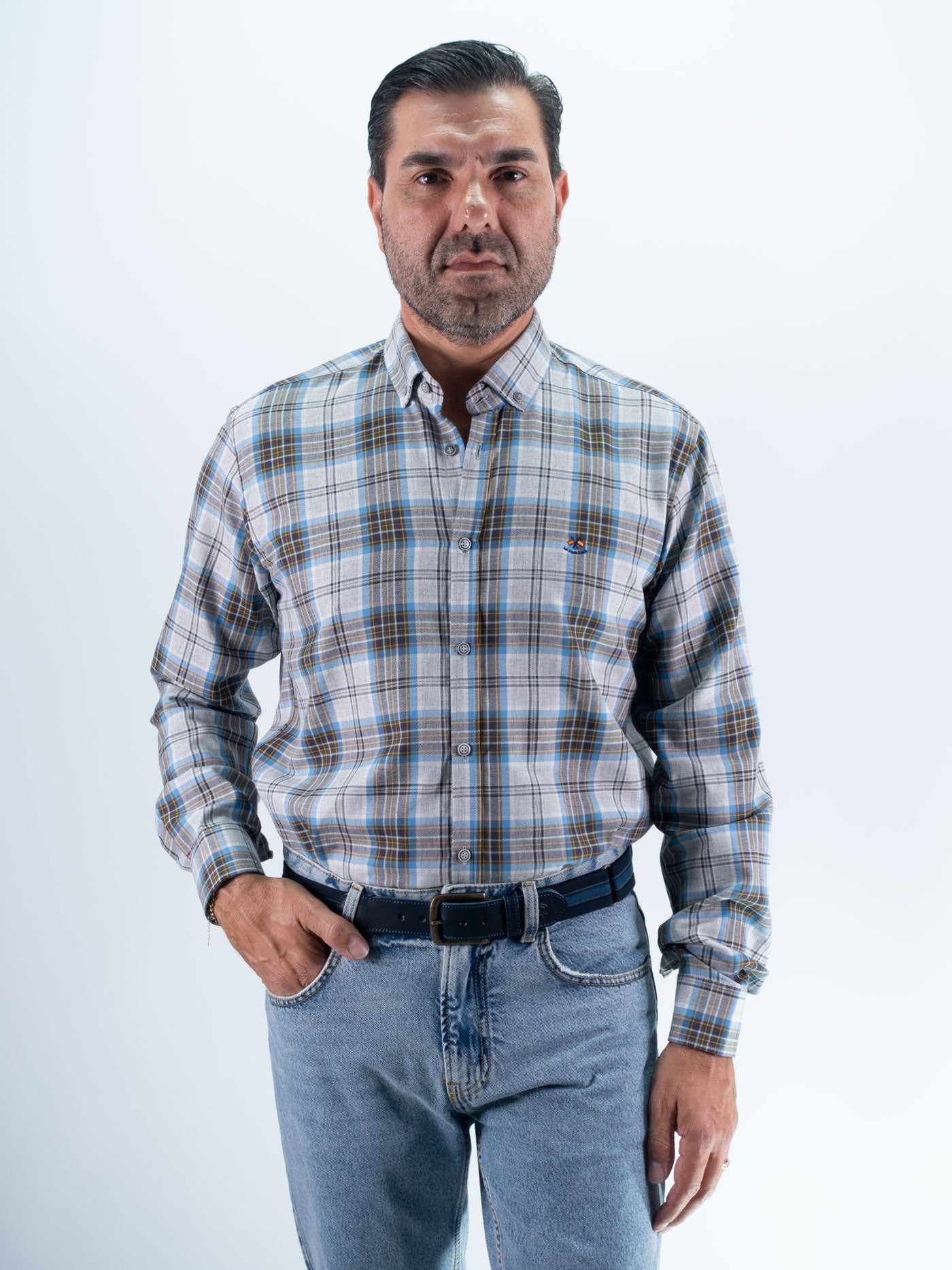 CAMISA CUADRO 36 LA ESPANOLA GRIS