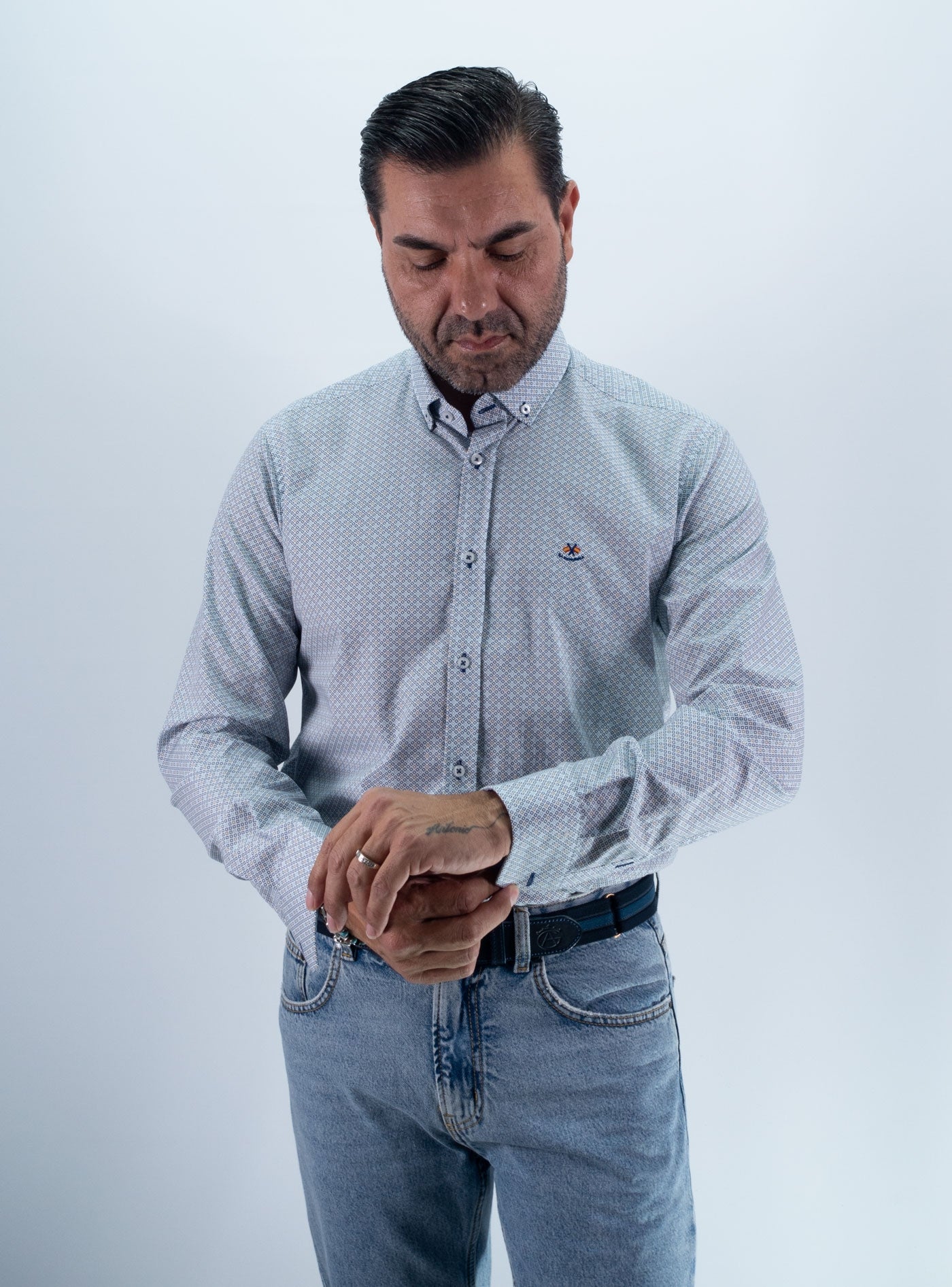 CAMISA CUADRITOS LA ESPANOLA AZUL