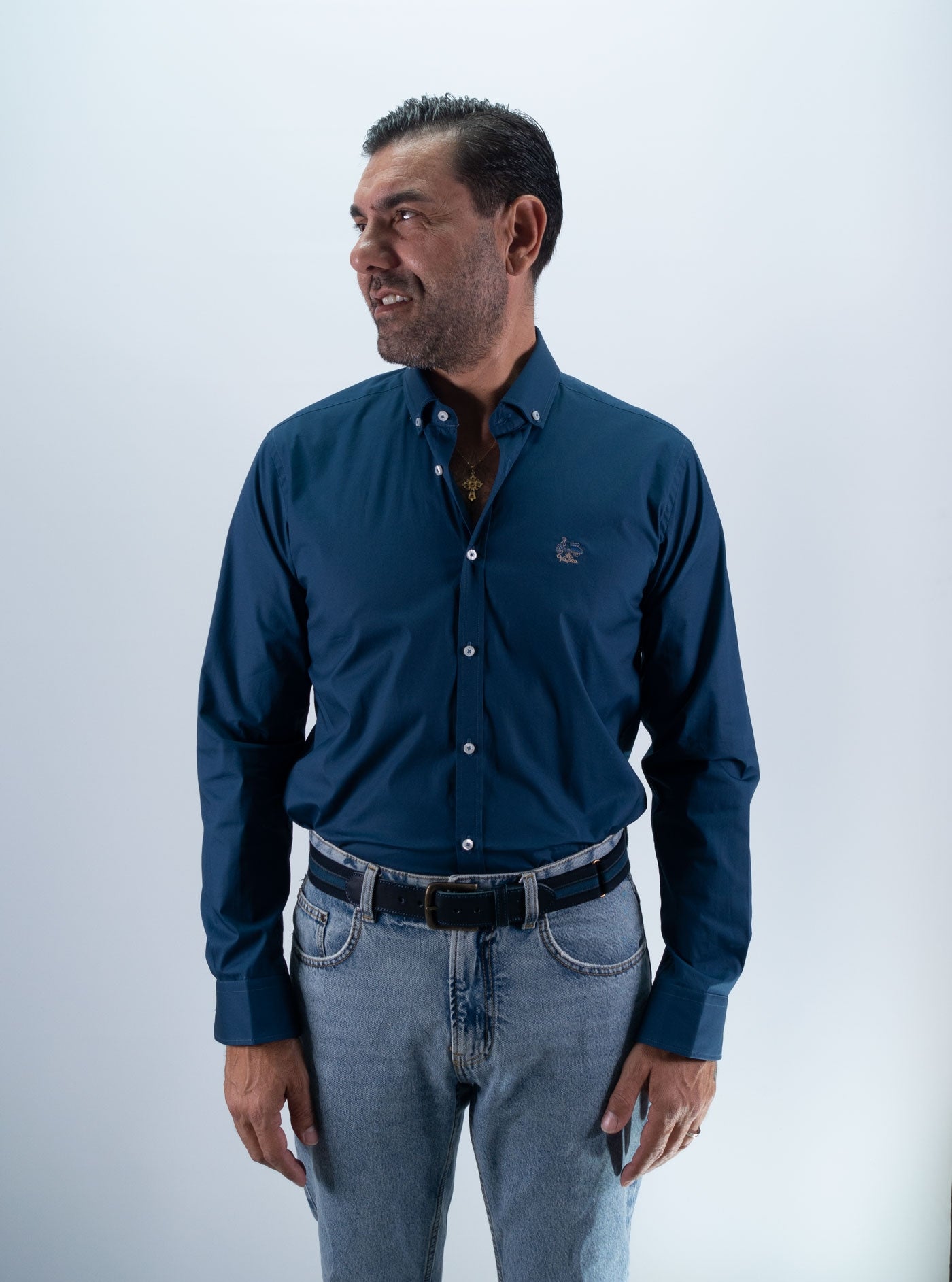 CAMISA LISA LICRA 26 LA VESPITA AZUL