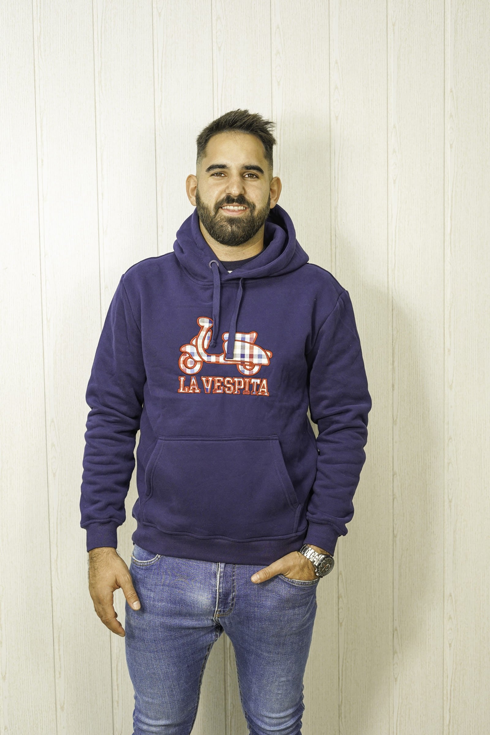 SUDADERA CAPUCHA LA VESPITA MARINO