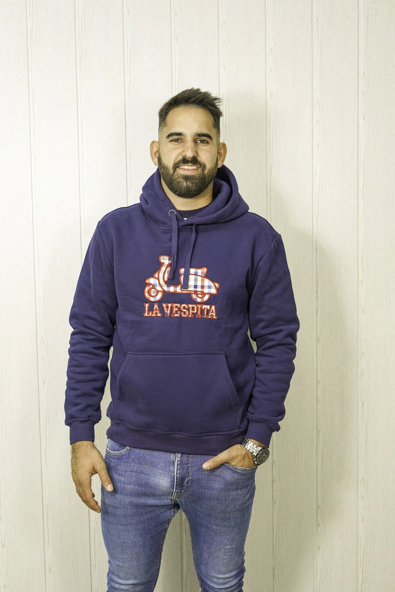SUDADERA CAPUCHA LA VESPITA MARINO