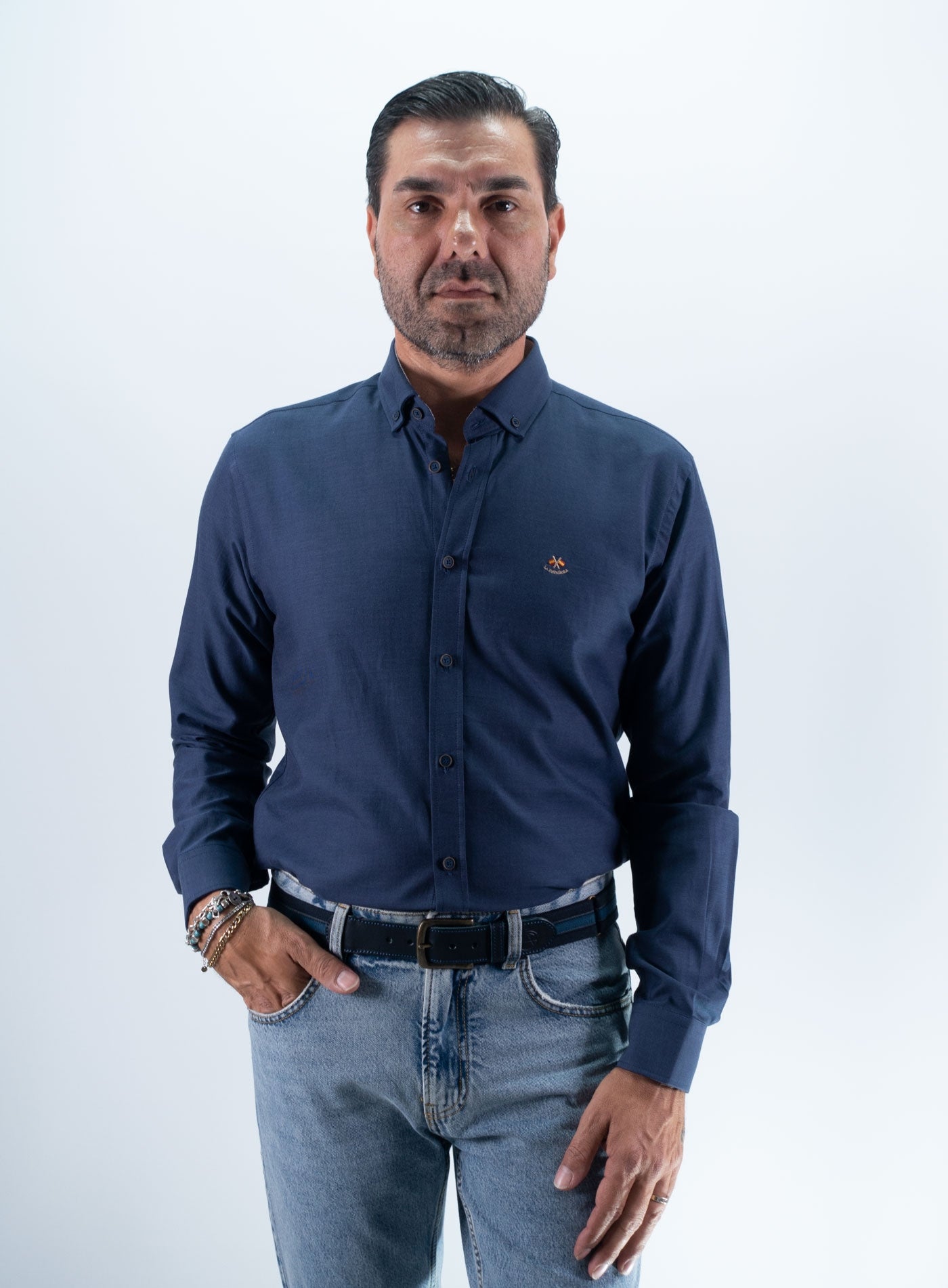 CAMISA LISA 26 LA ESPANOLA MARINO