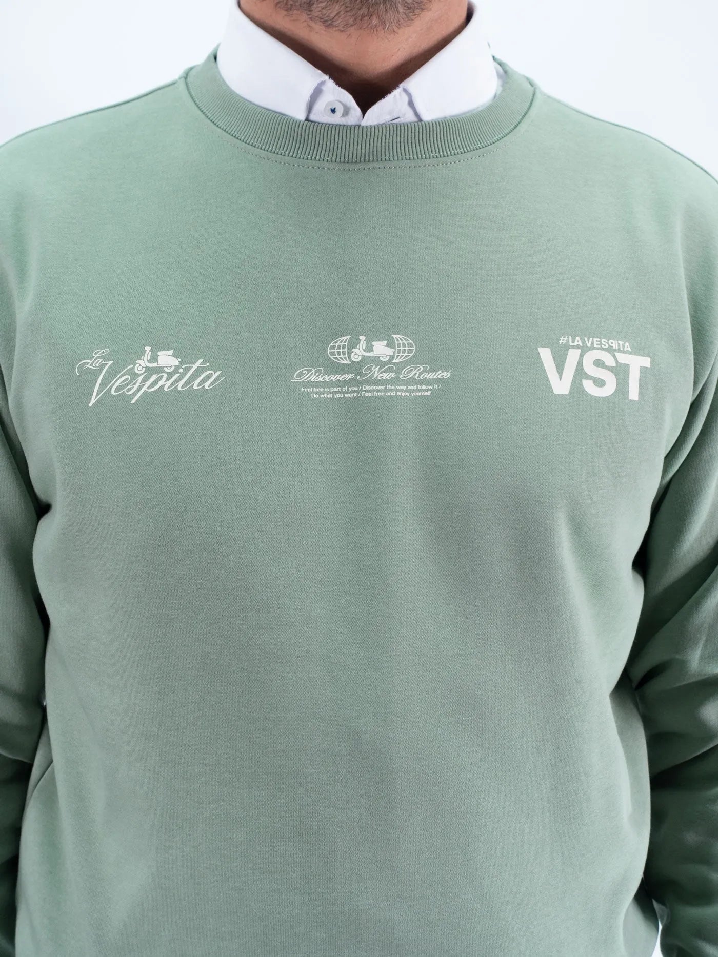 SUDADERA CUELLO CAJA DISCOVER LA VESPITA VERDE