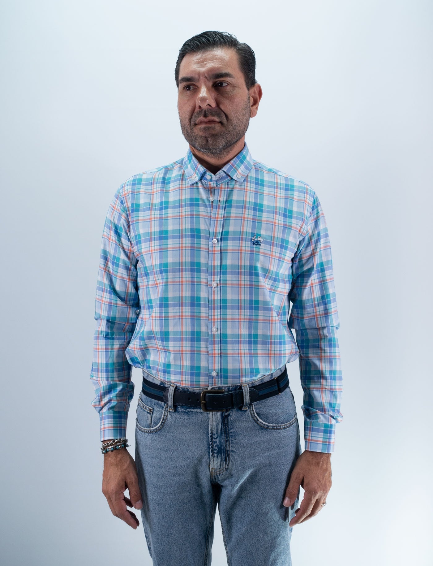 CAMISA CUADRO 60 LA VESPITA CELESTE