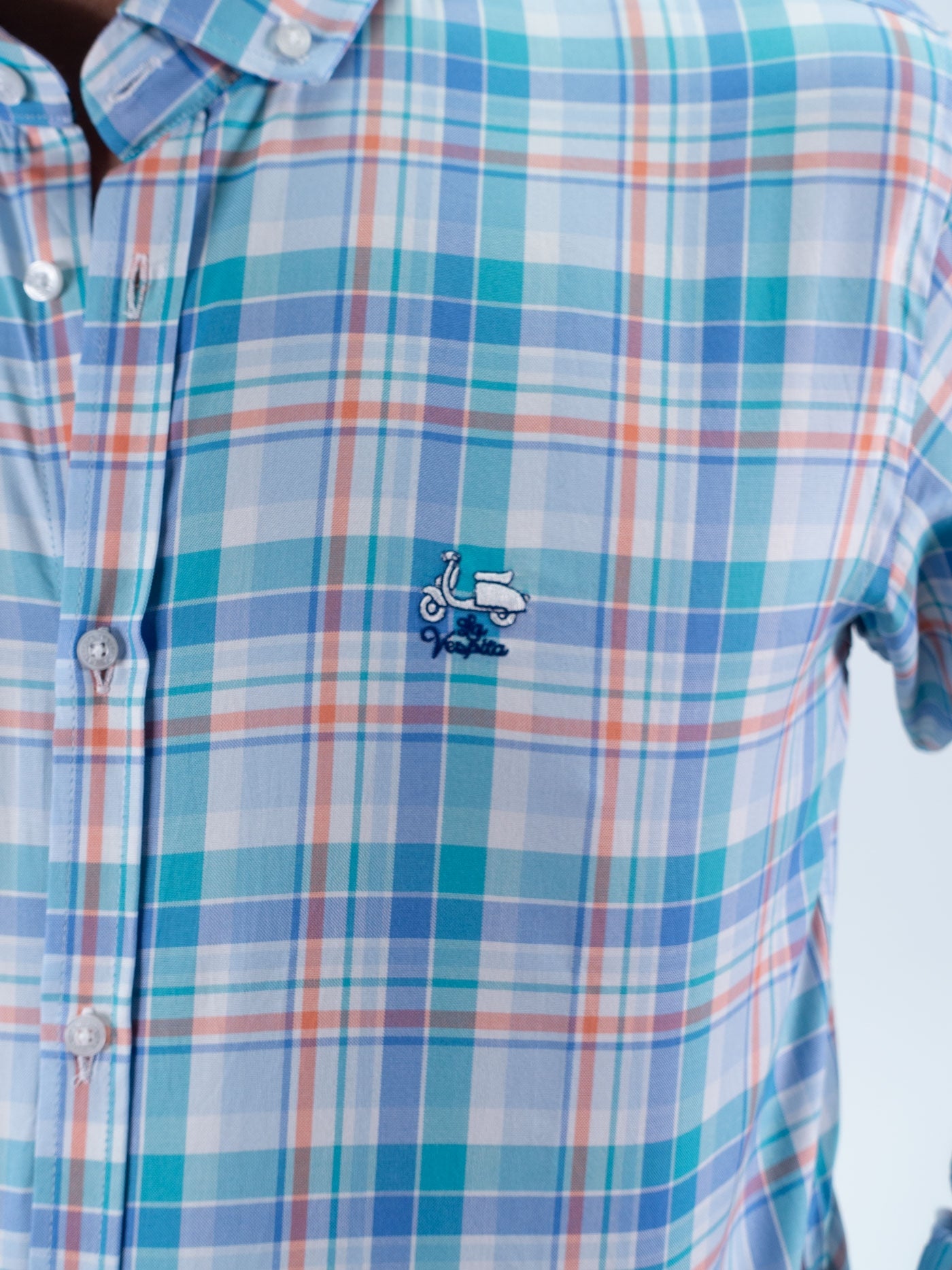 CAMISA CUADRO 60 LA VESPITA CELESTE