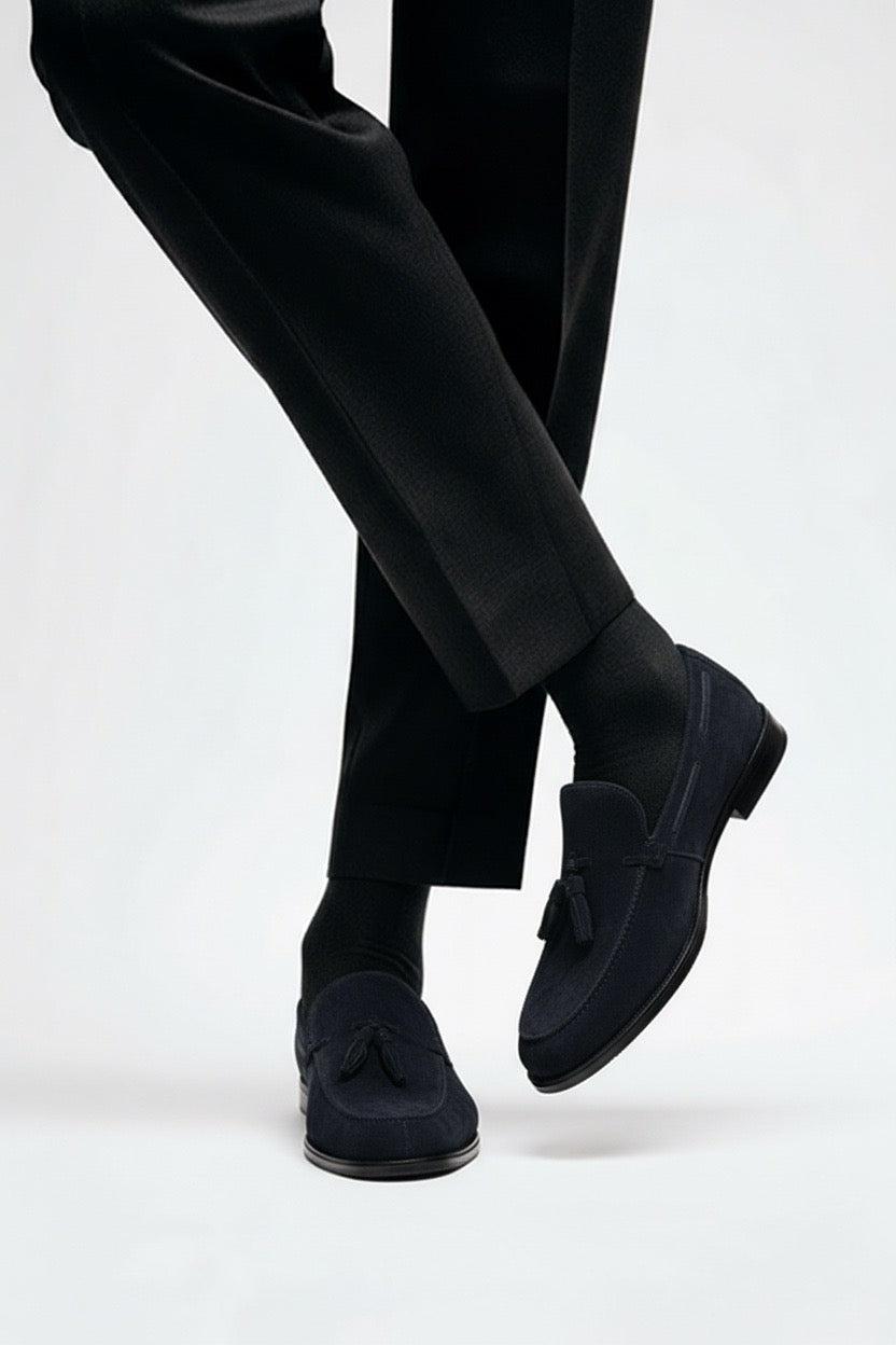 ZAPATO SERRAJE BORLAS  MARINO
