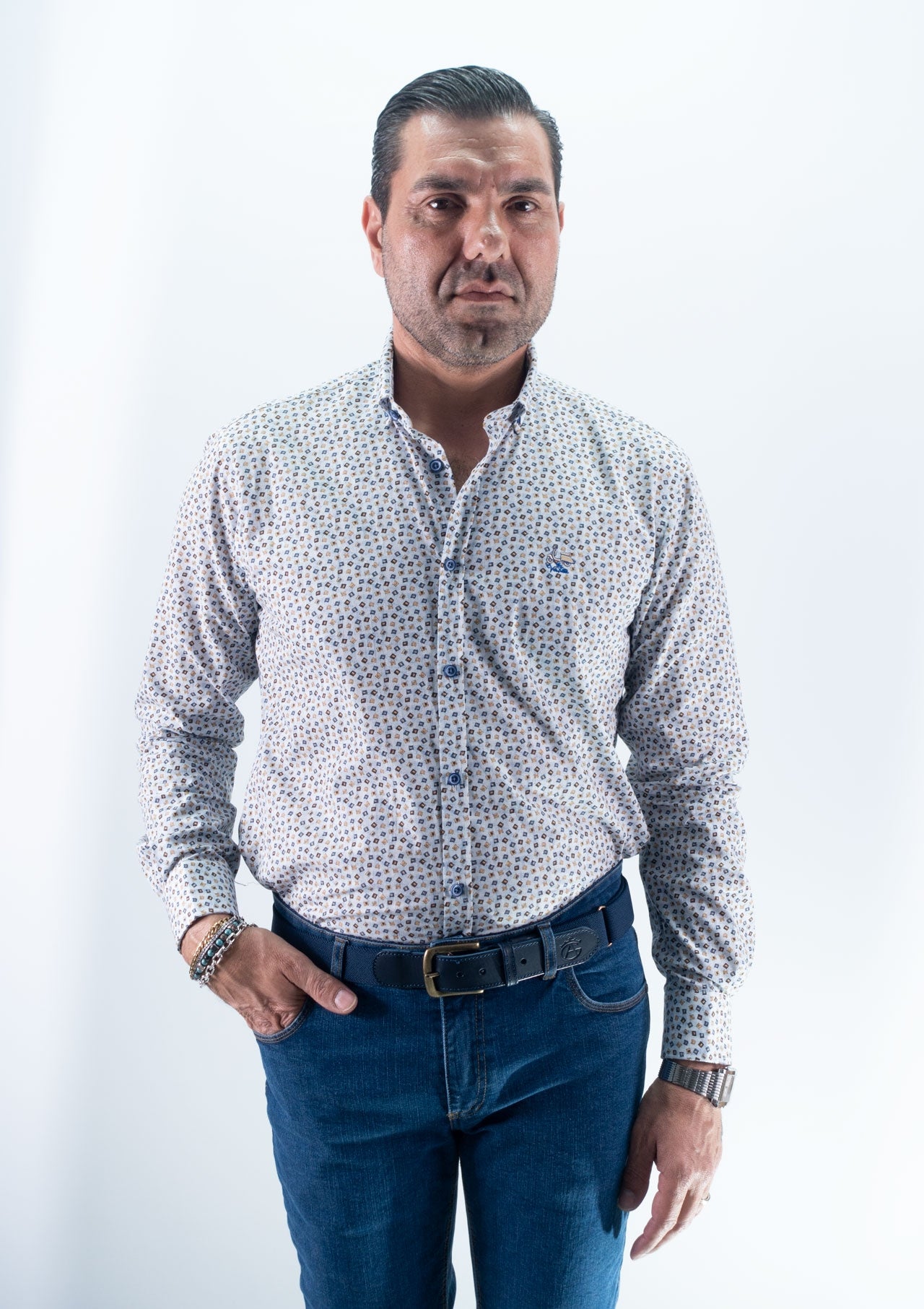CAMISA TARJETA LA VESPITA MARRON
