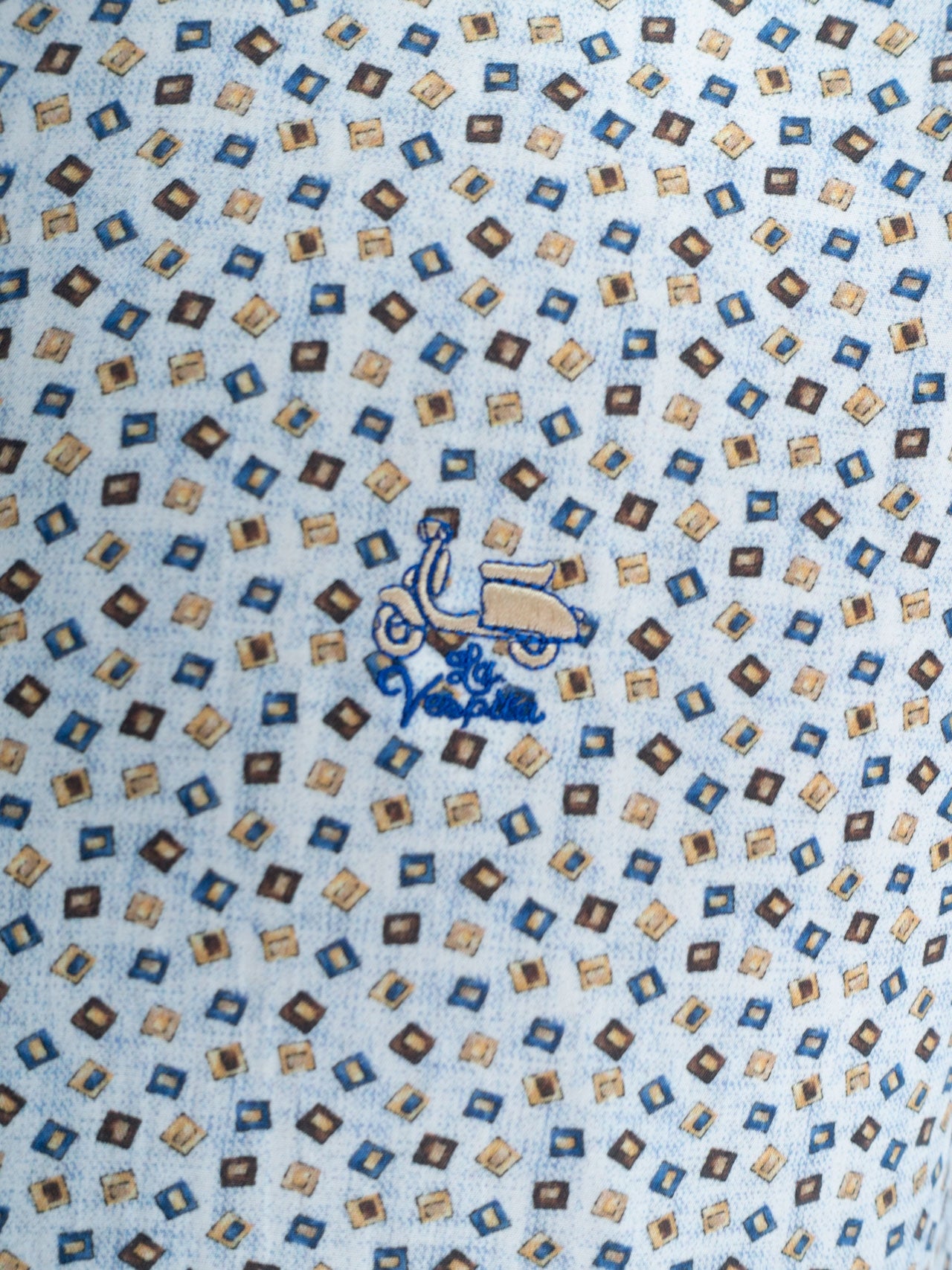 CAMISA TARJETA LA VESPITA MARRON
