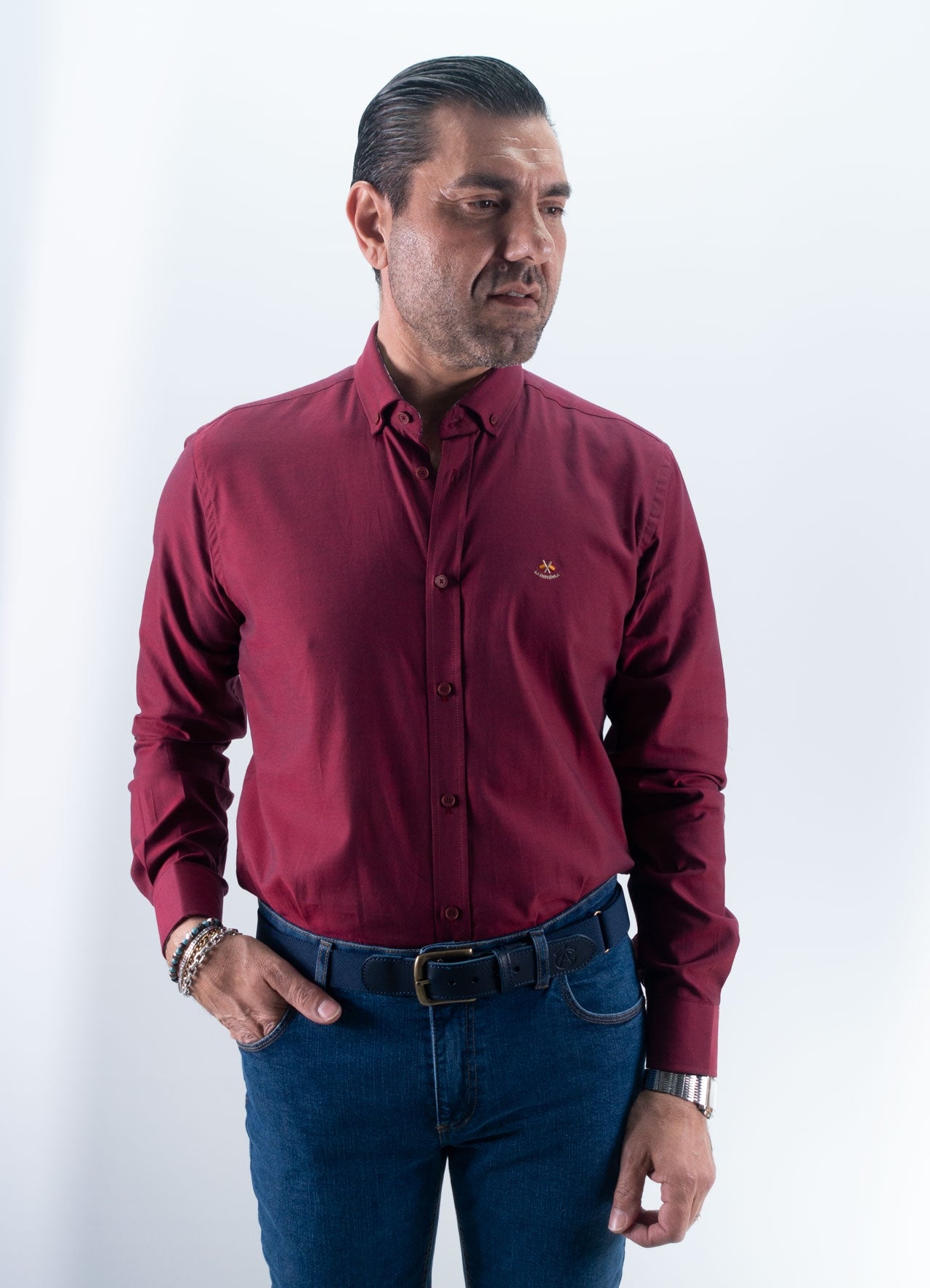 CAMISA BASICO BOOM LA ESPAÑOLA BURDEOS