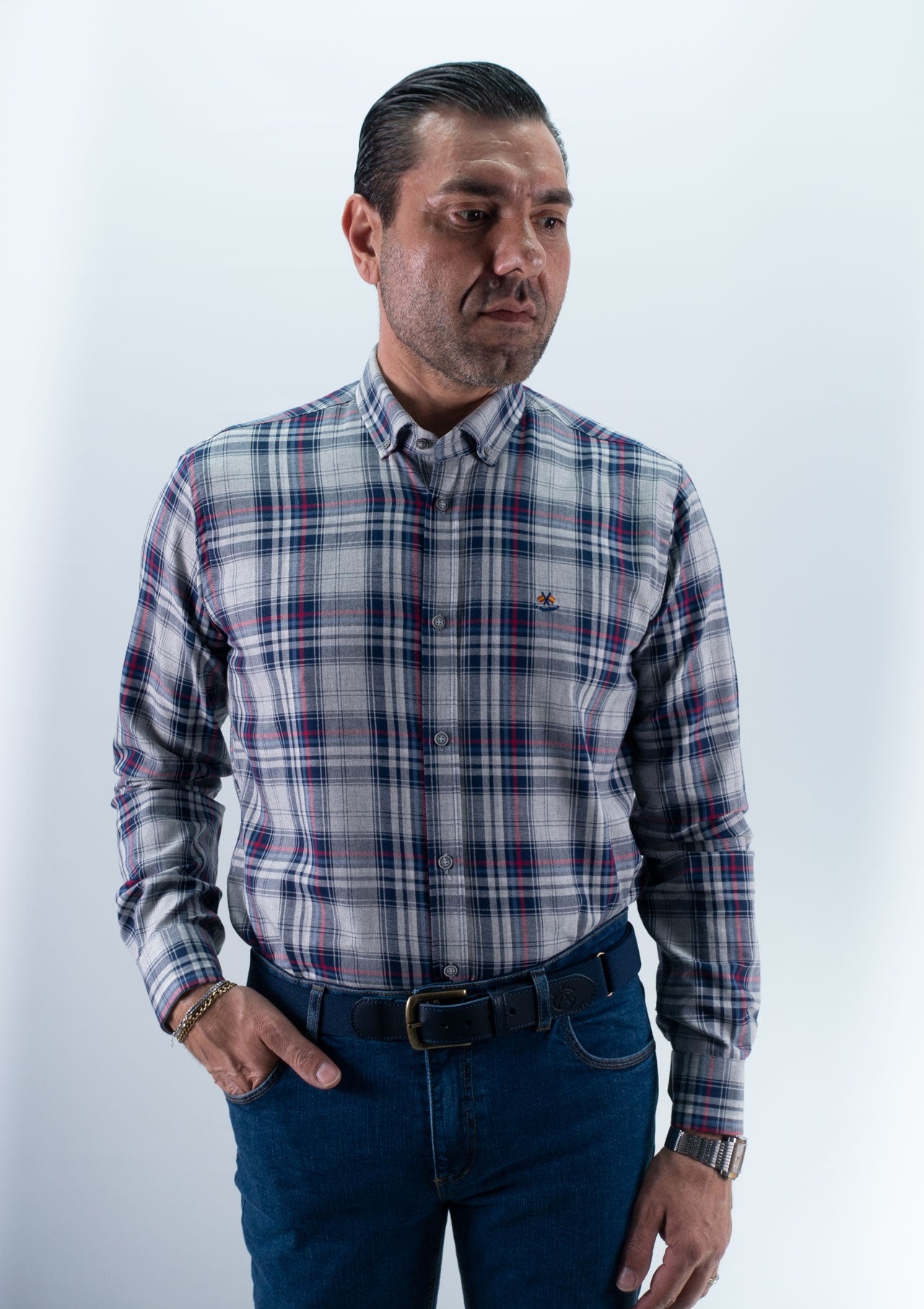 CAMISA CUADRO 46 LA ESPANOLA GRIS