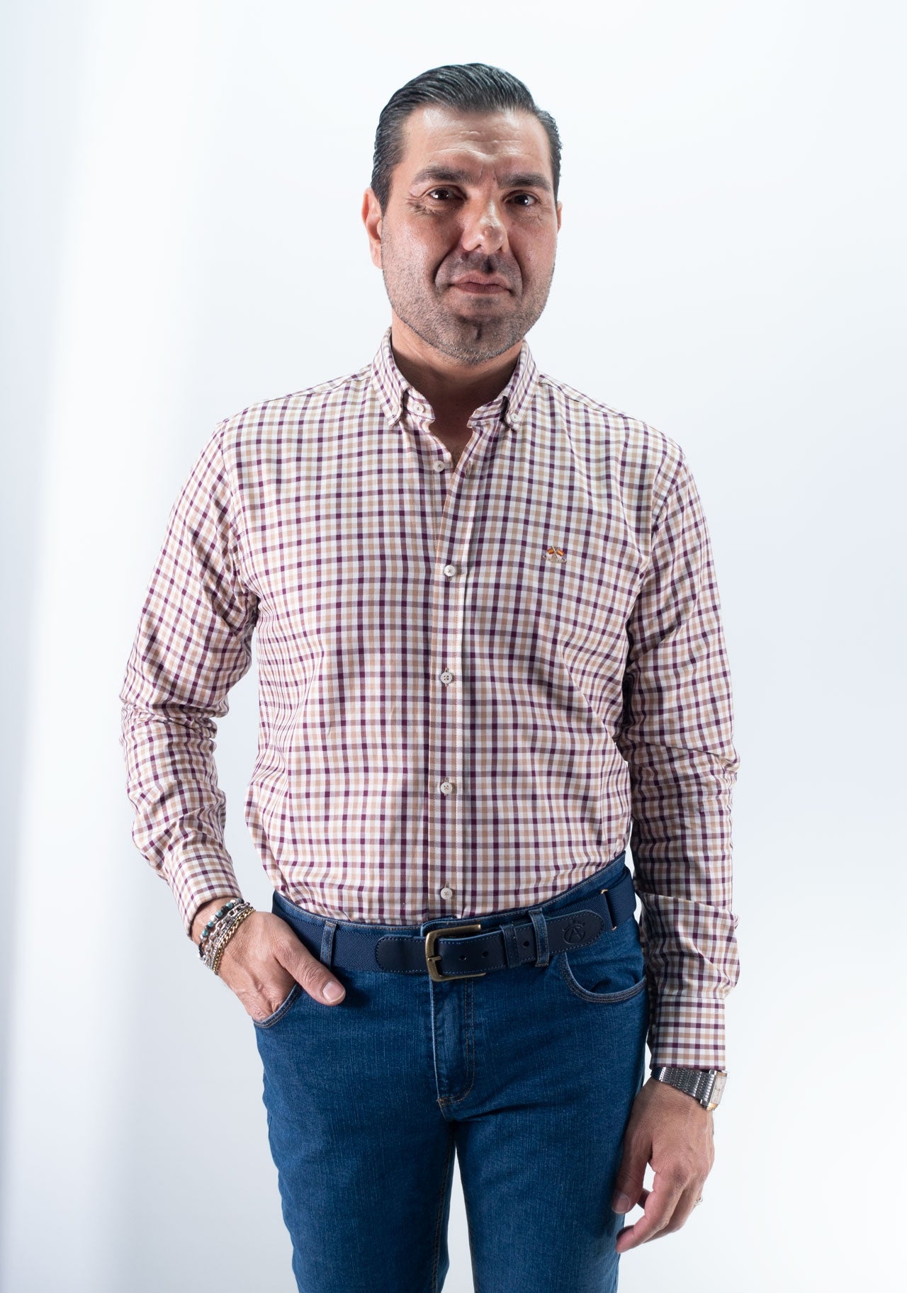 CAMISA CUADRO 40 LA ESPANOLA BURDEOS