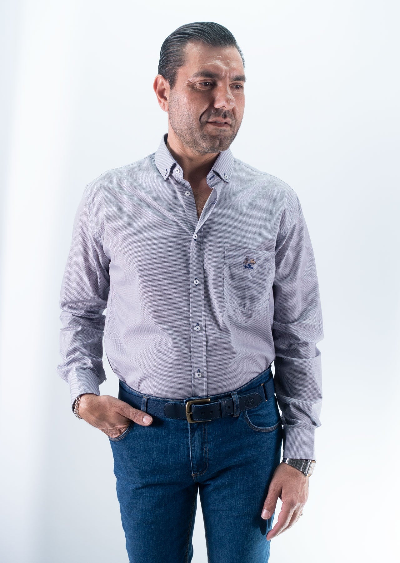 CAMISA BOLSILLO CLICK LA ESPAÑOLA  AZUL