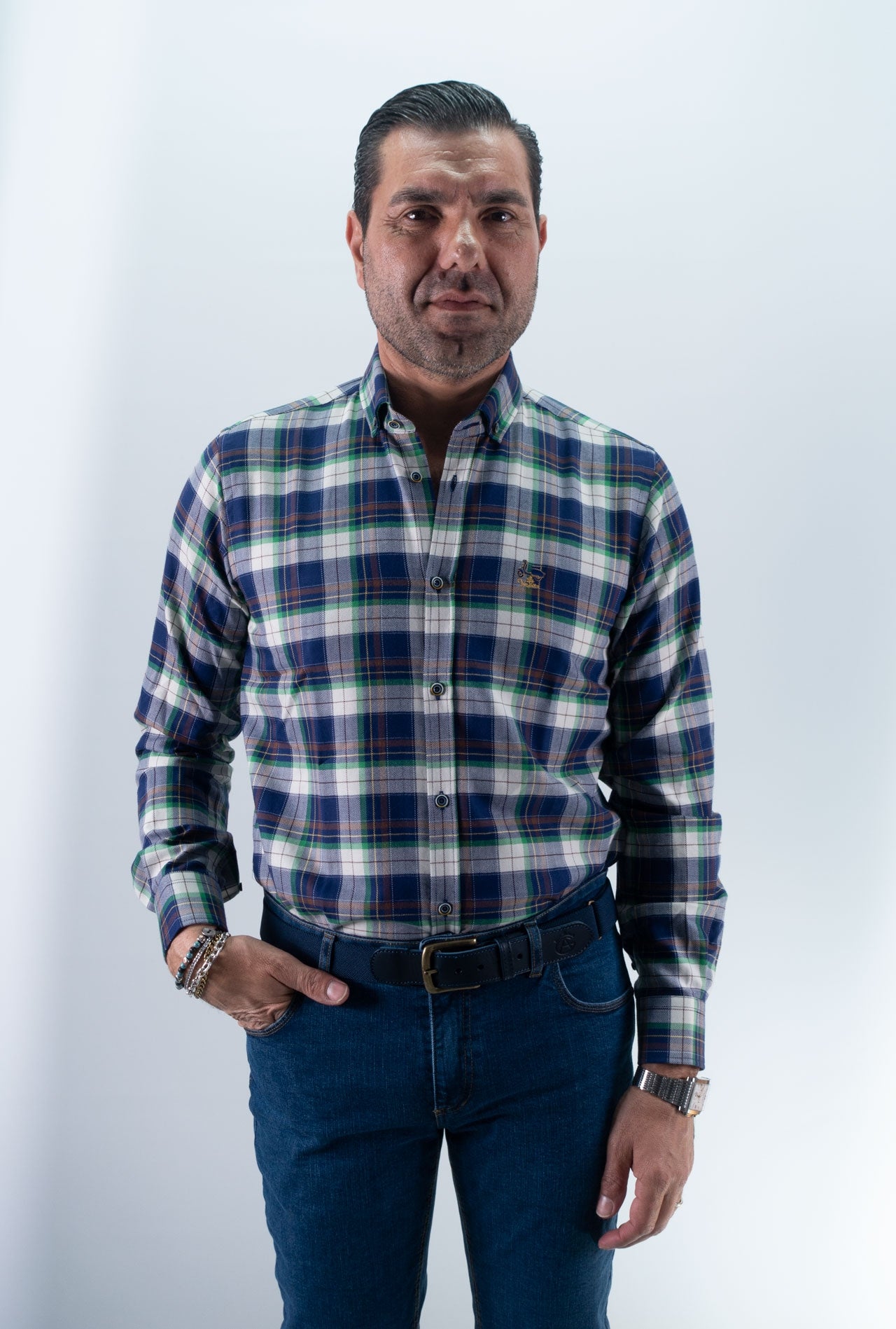 CAMISA CUADRO CESAR LA ESPAÑOLA VERDE