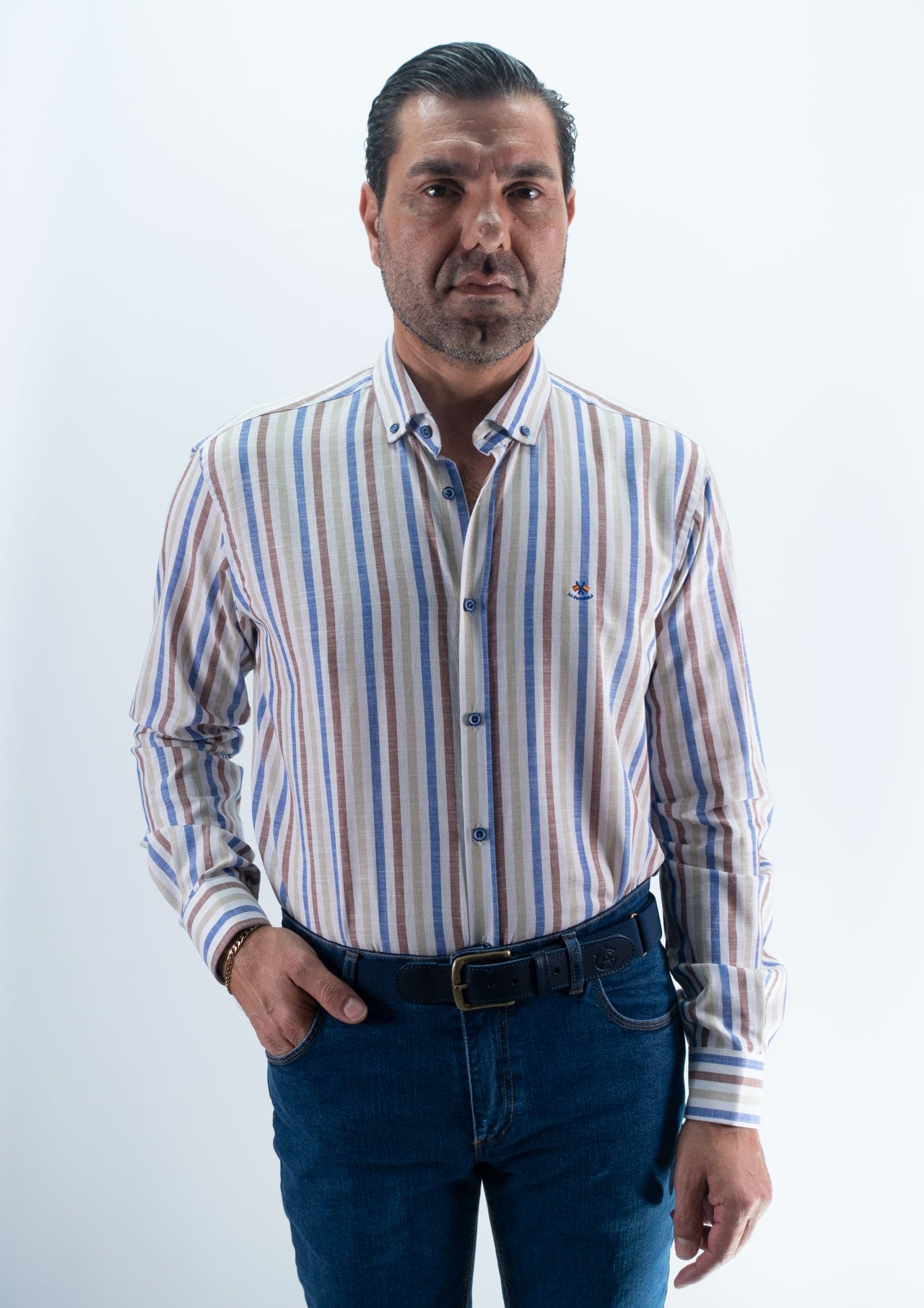 CAMISA RAYA 70 LA ESPANOLA AZUL