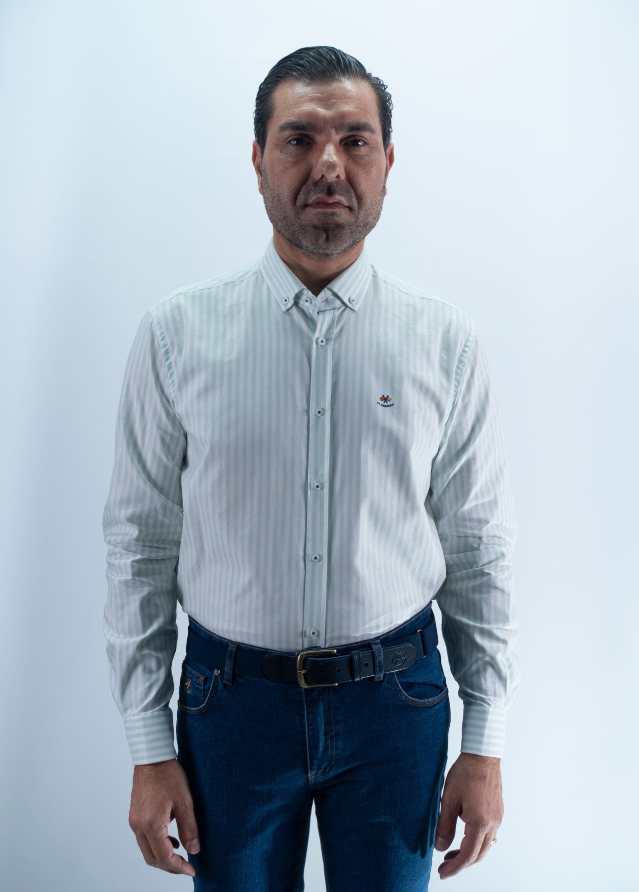 CAMISA RAYA MEDIUM LA ESPANOLA AGUA MARINA