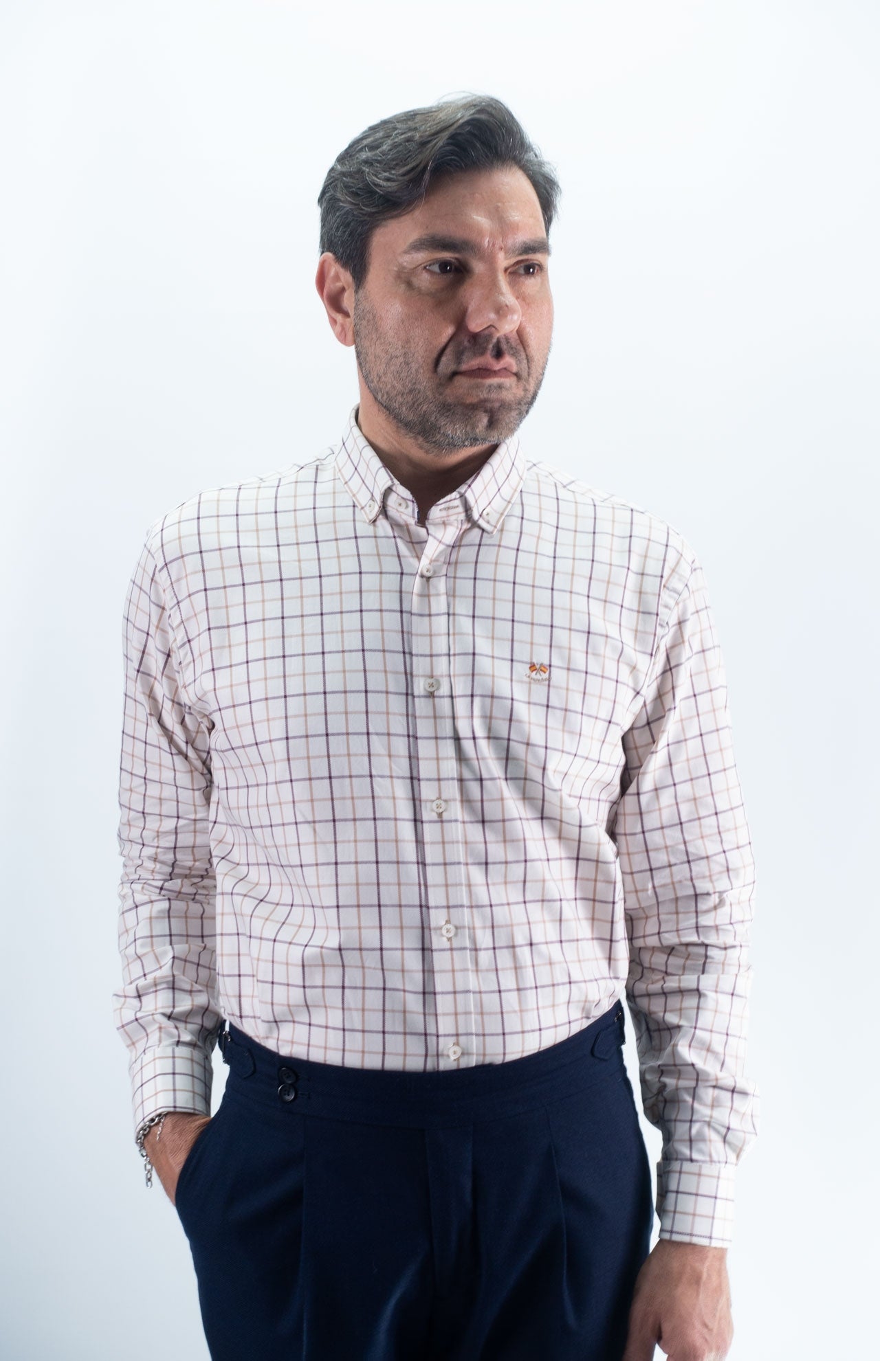 CAMISA CUADRO 39 LA ESPANOLA BEIG