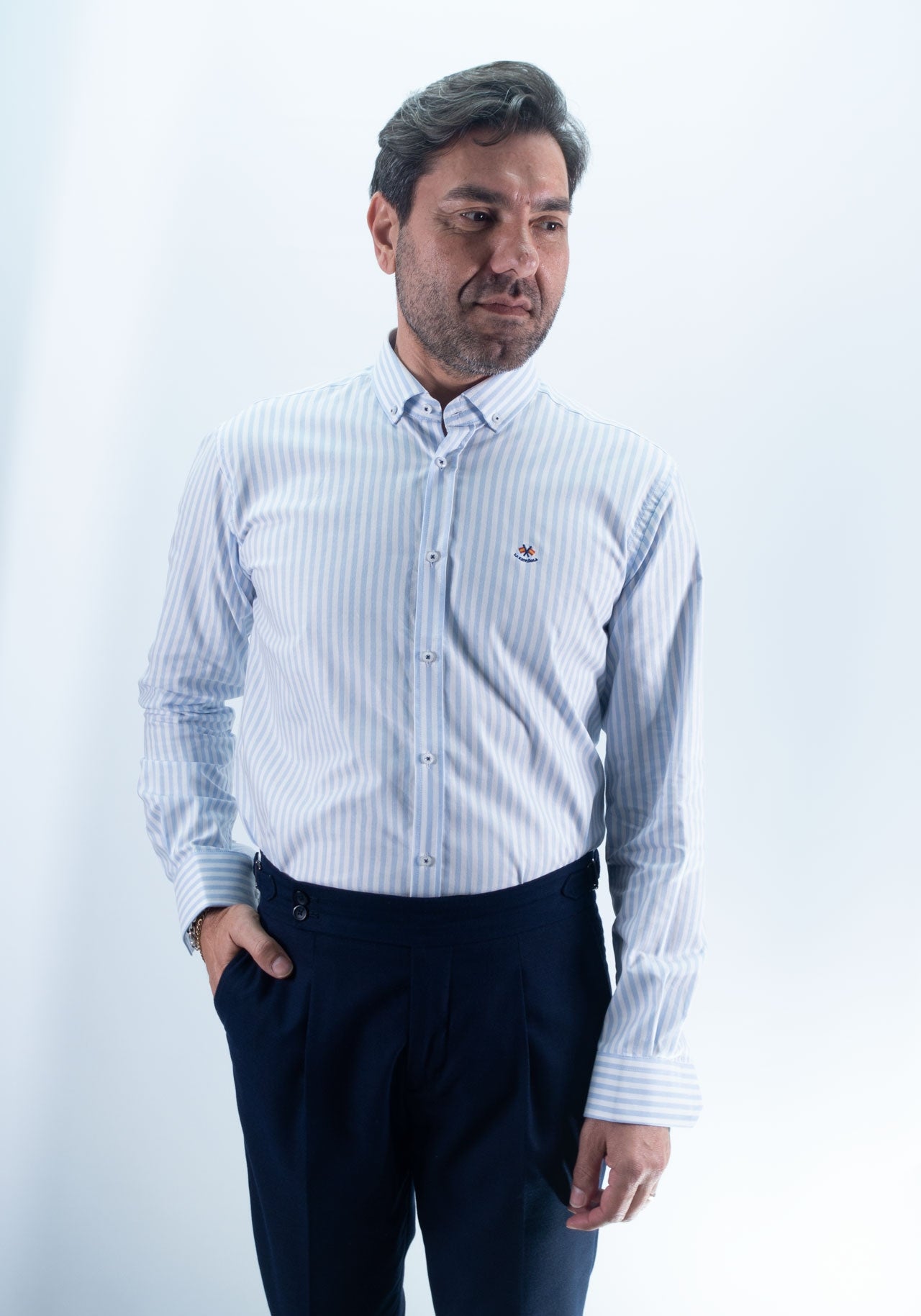 CAMISA RAYA MEDIUM LA ESPANOLA CELESTE