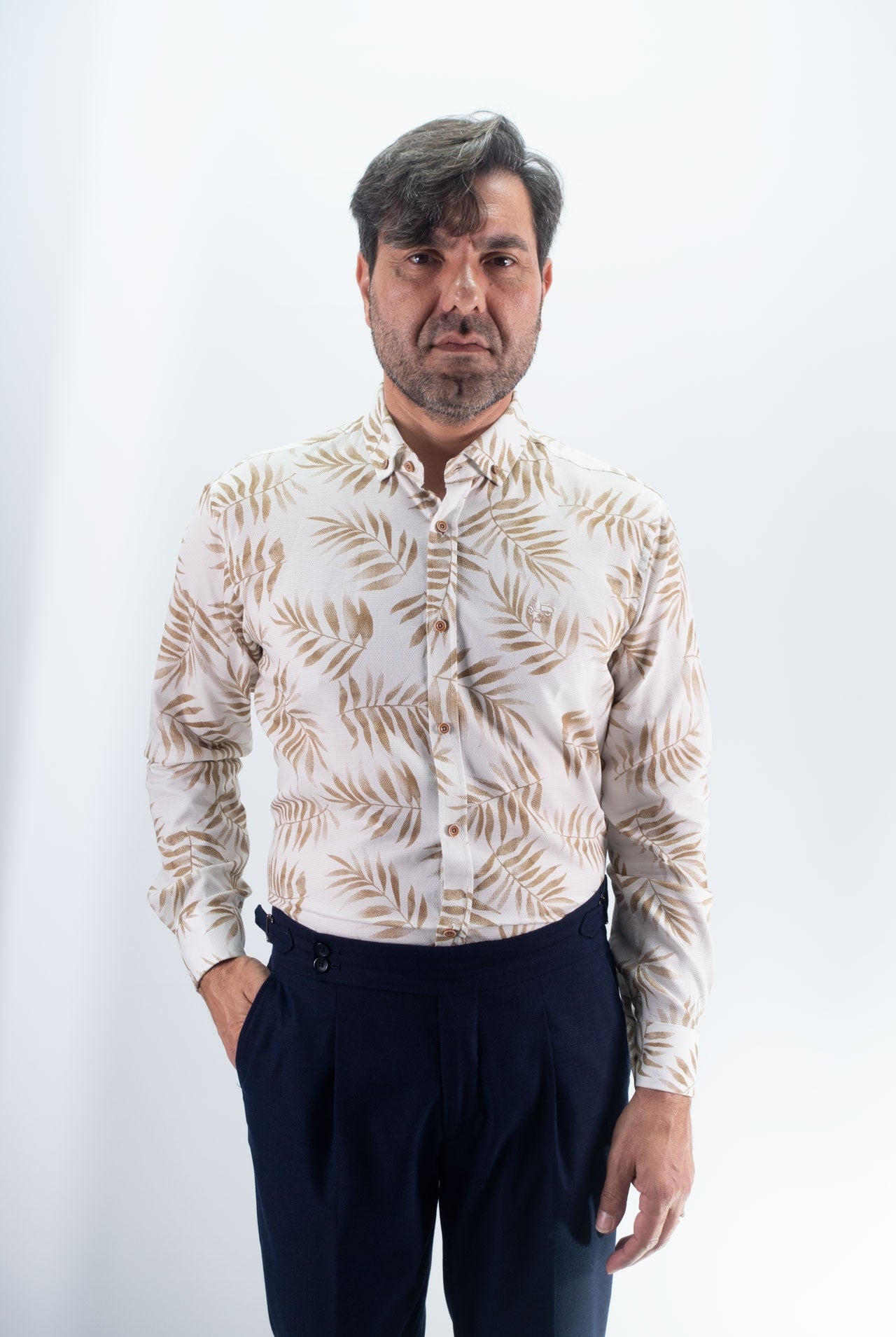 CAMISA RAMAS 26 LA VESPITA MARRON