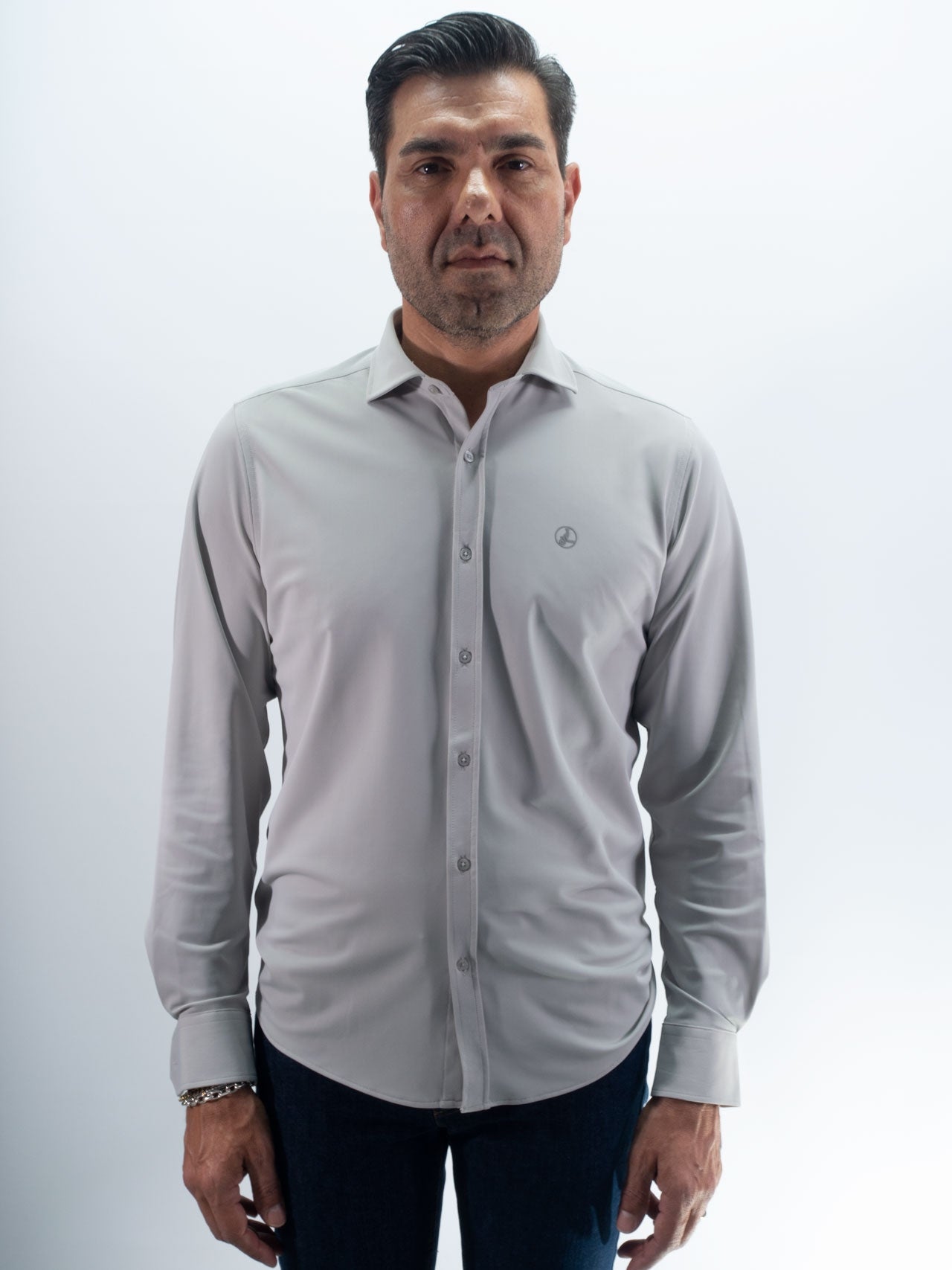CAMISA LICRA FLEX LA VESPITA GRIS CLARO