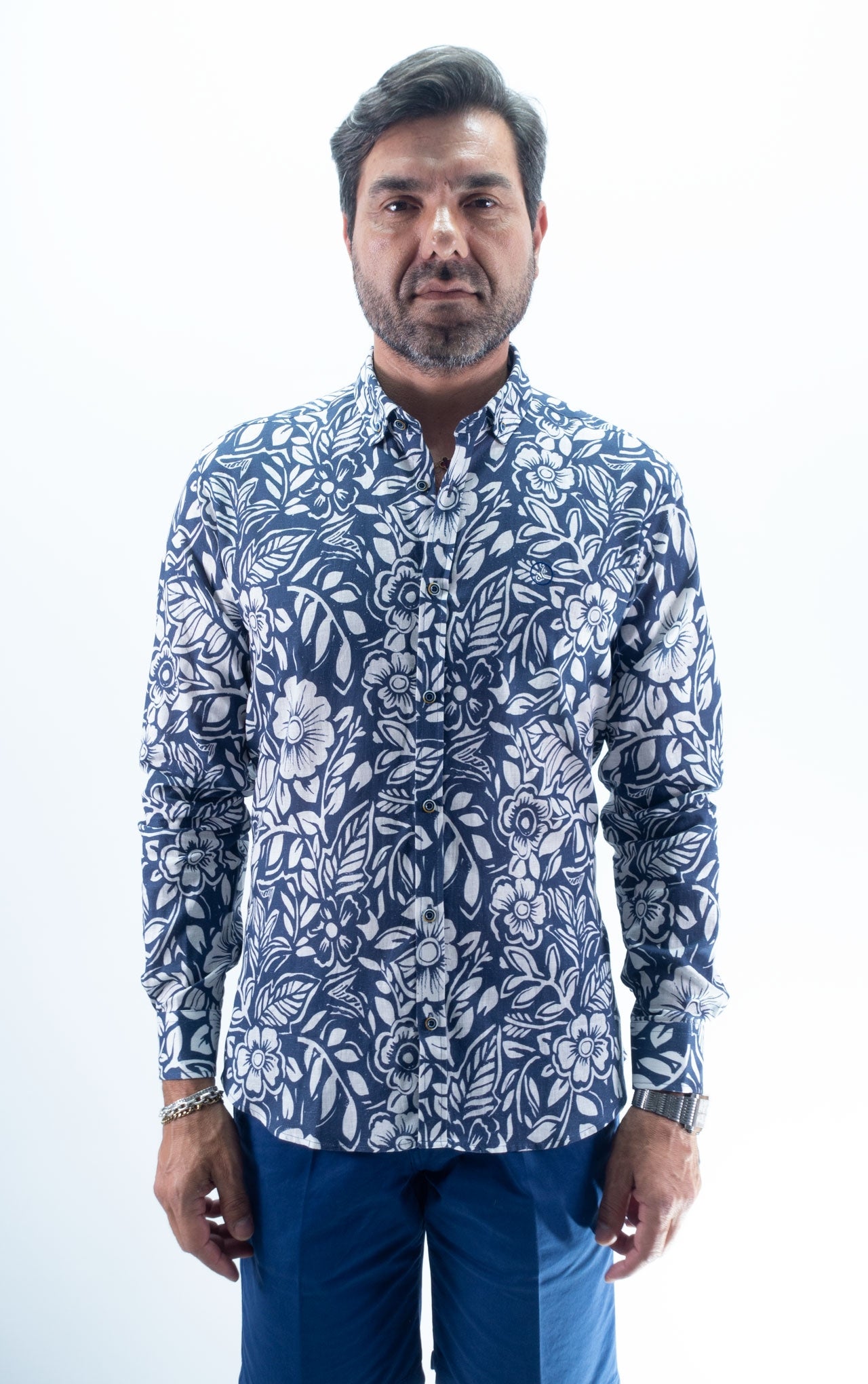 CAMISA FLOR GR LA VESPITA AZUL