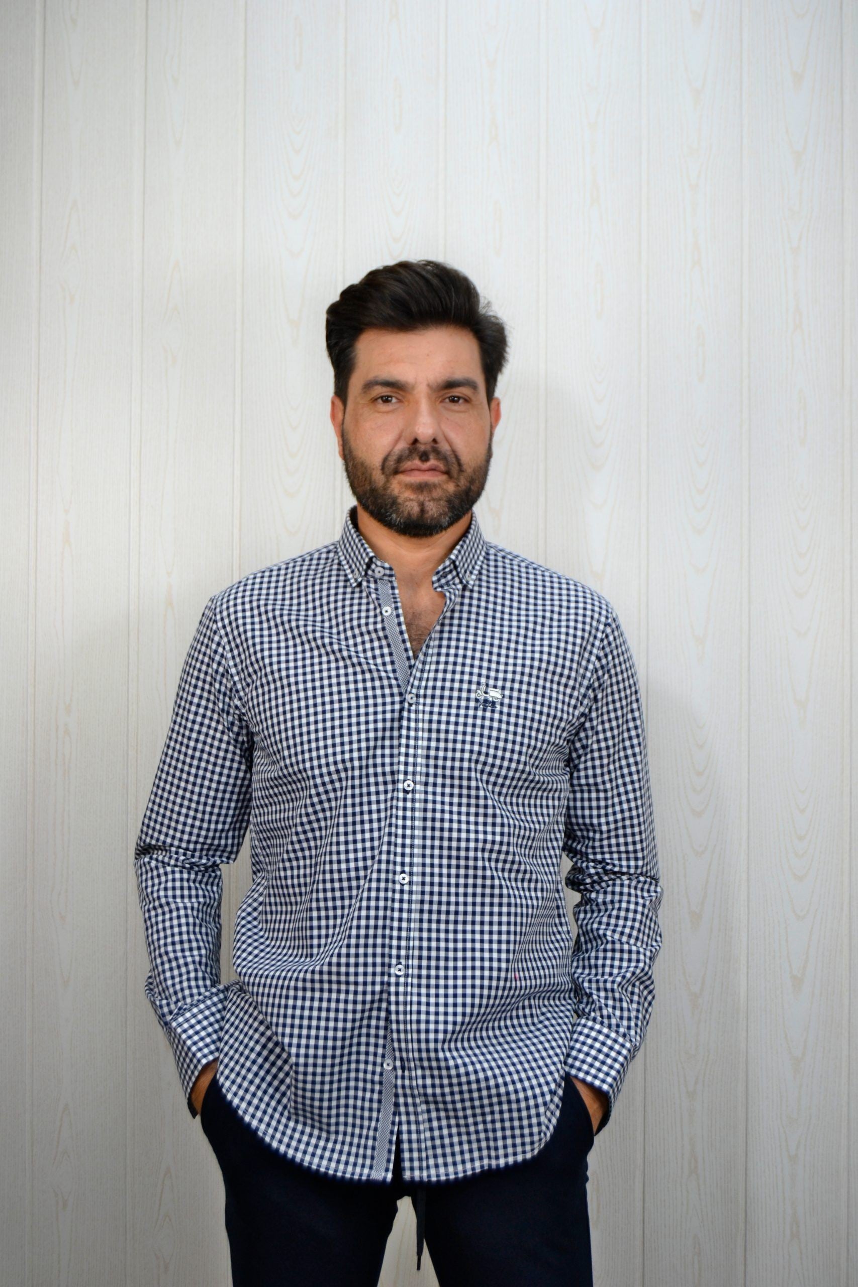 CAMISA CUADRO MEDIUM MARINO