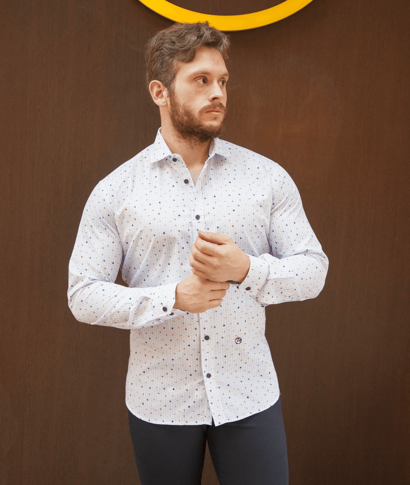 CAMISA PECES ANTONIO GOMEZ  AZUL
