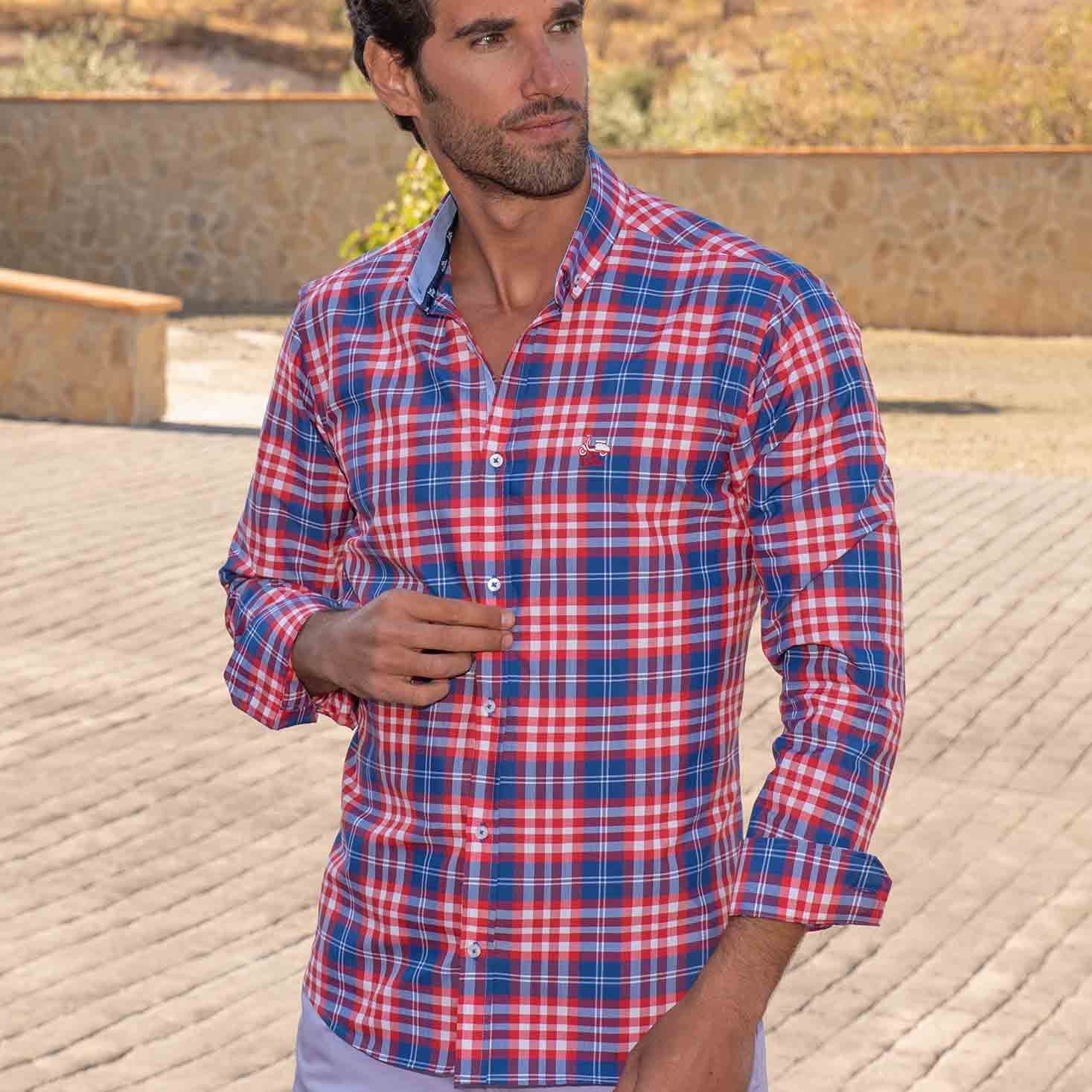 CAMISA CUADRO 5327 LA VESPITA ROJO