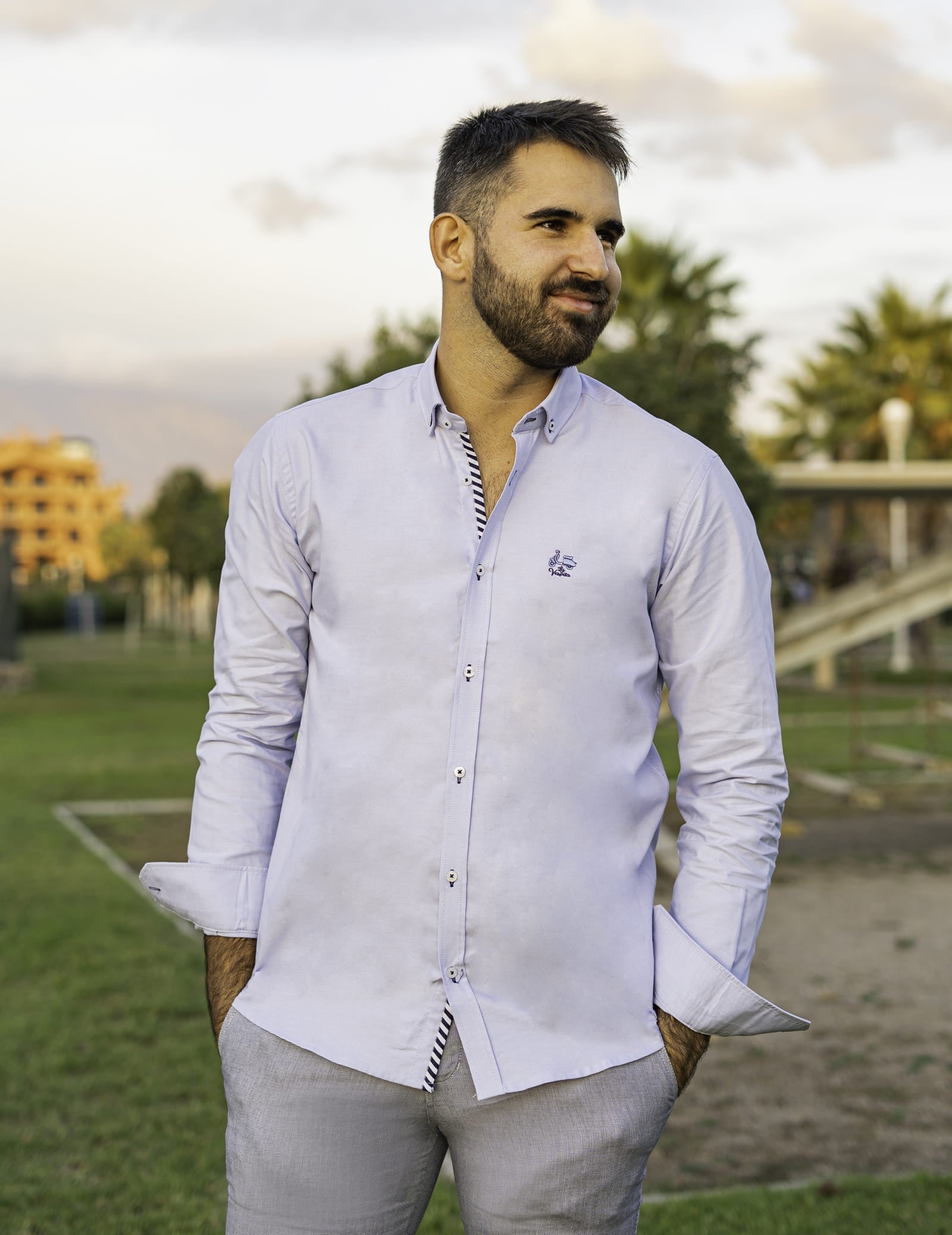 CAMISA OXFORD BASIC CELESTE