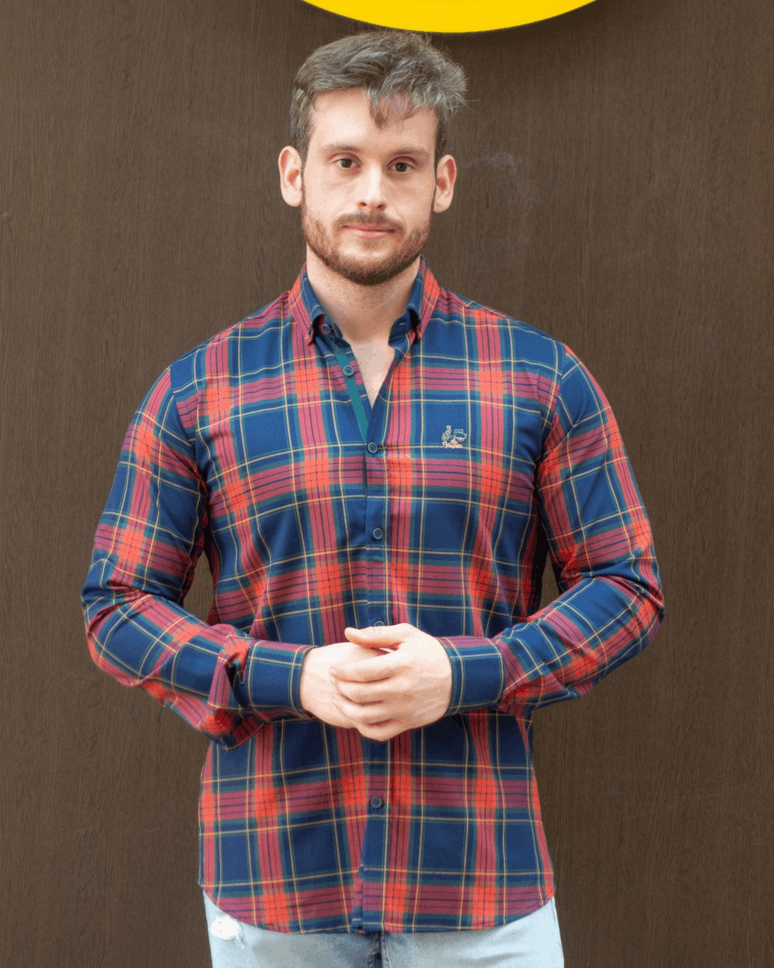 CAMISA CUADRO 06 LA VESPITA ROJO