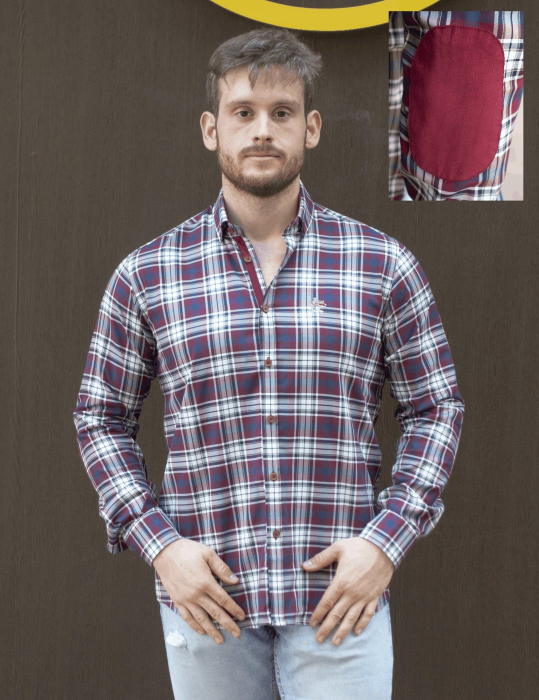 CAMISA CUADRO 99 LA VESPITA BURDEOS