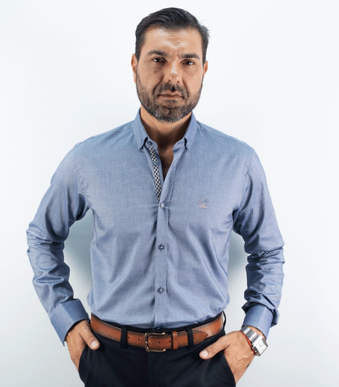 CAMISA MATIZADO B LA VESPITA GRIS CLARO