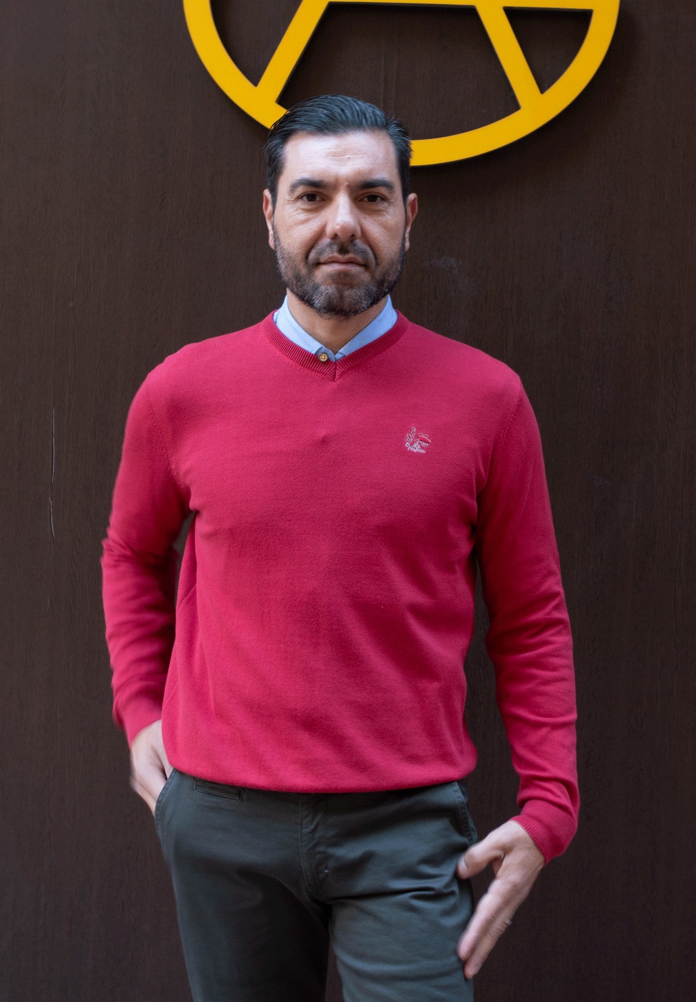 JERSEY CUELLO PICO LA VESPITA ROJO