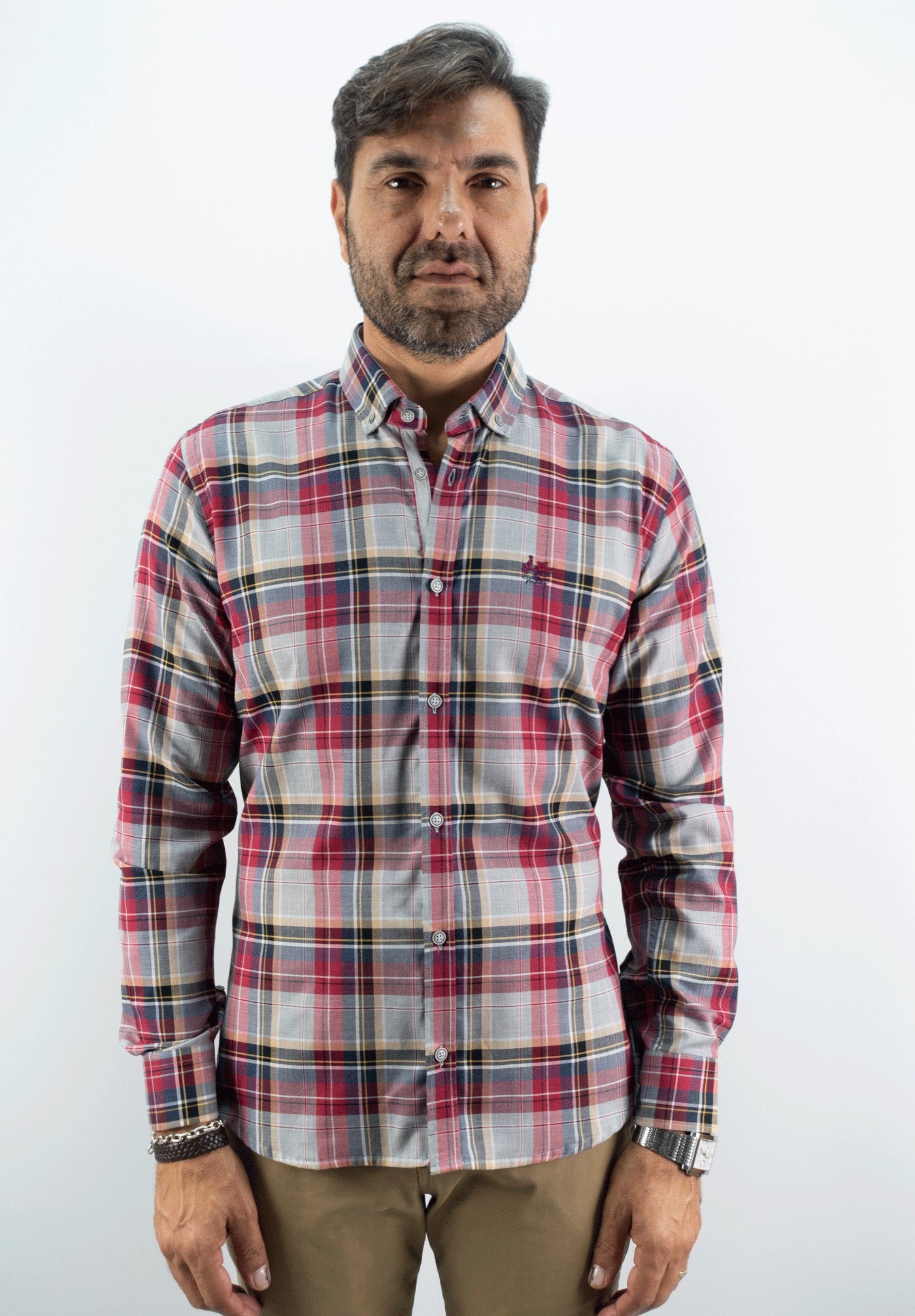 CAMISA CUADRO 86 LA VESPITA ROJO