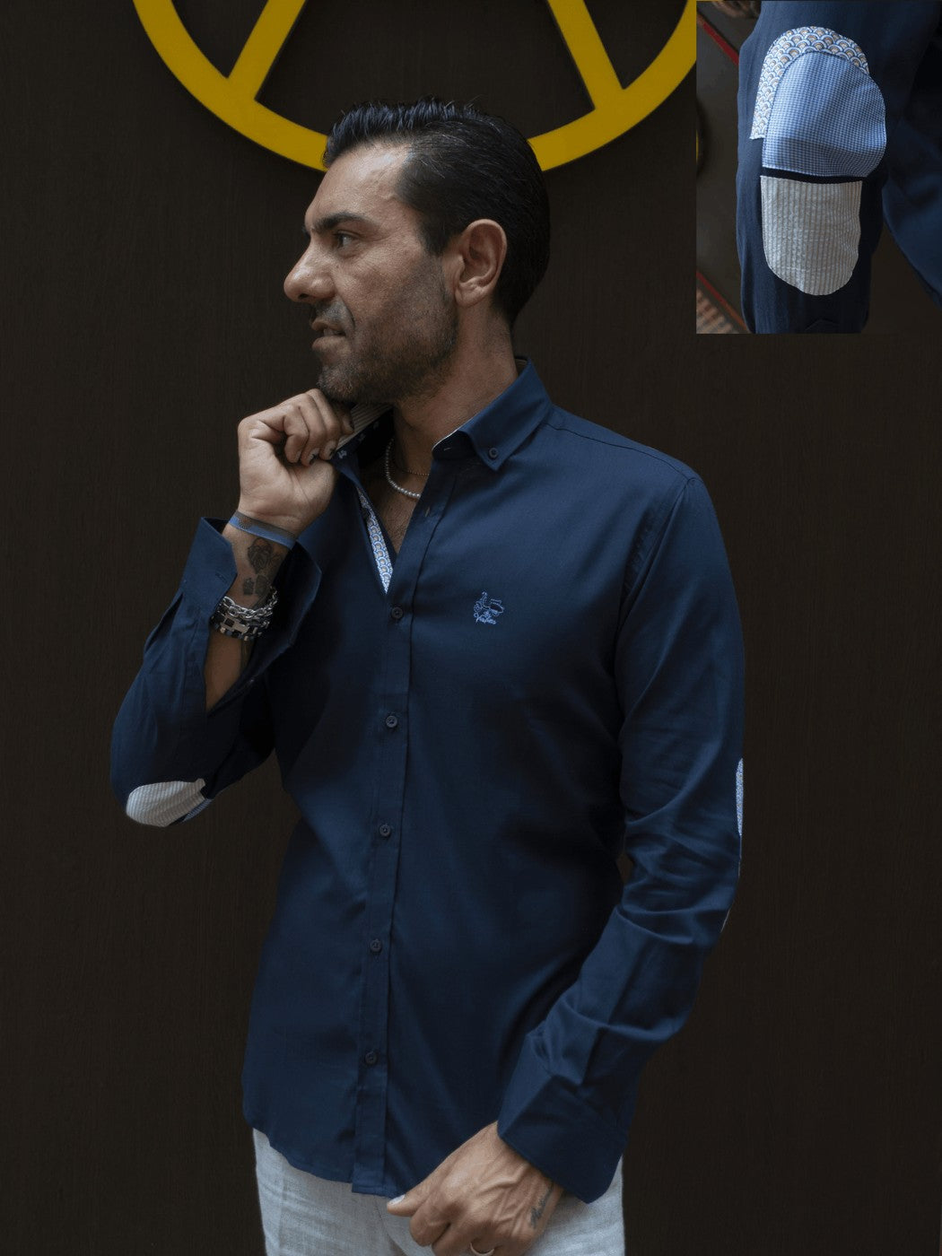 CAMISA CODERA RAYAS LA VESPITA MARINO