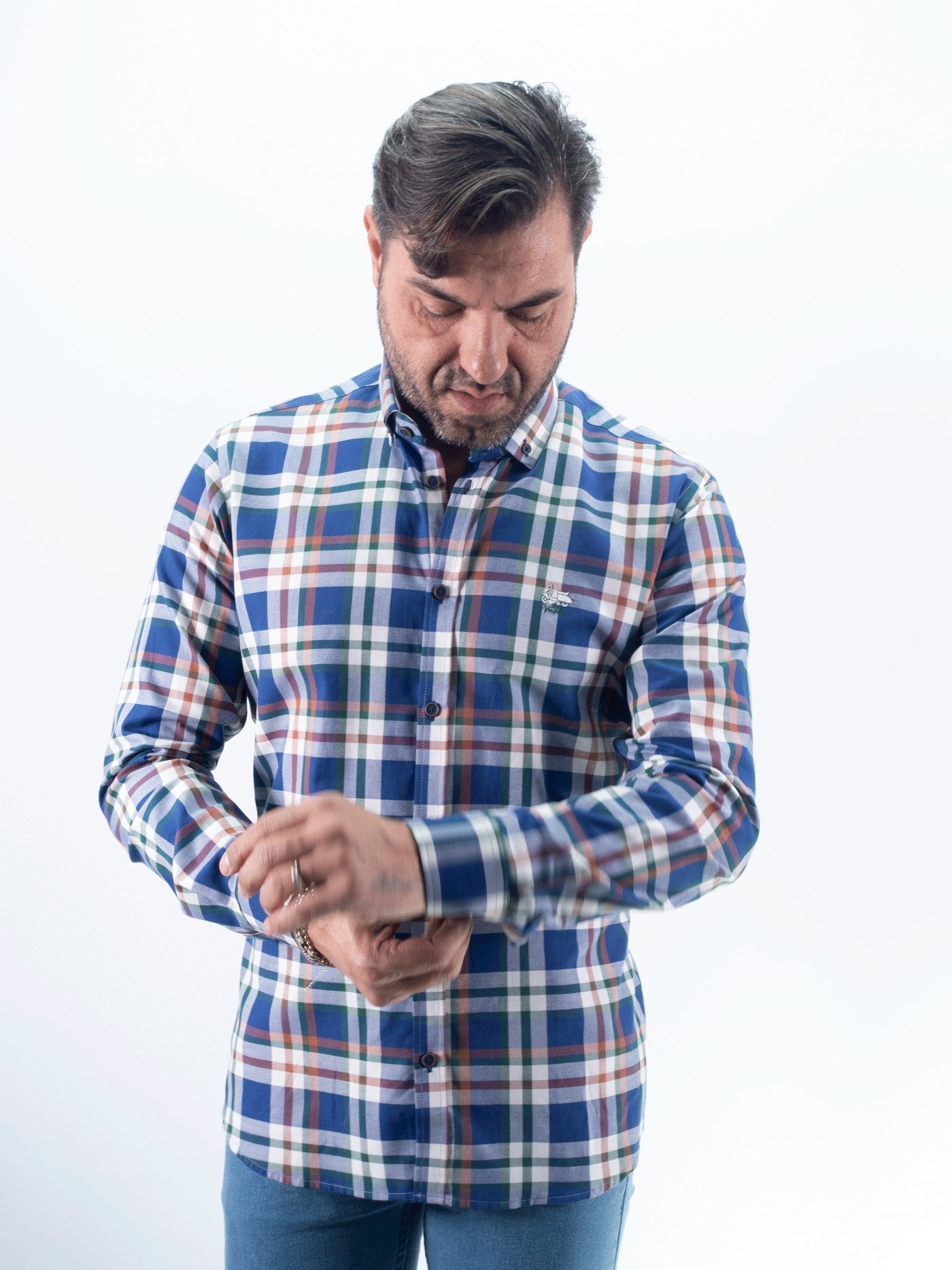 CAMISA CUADRO 18 RAPHAELO GUTTI AZUL