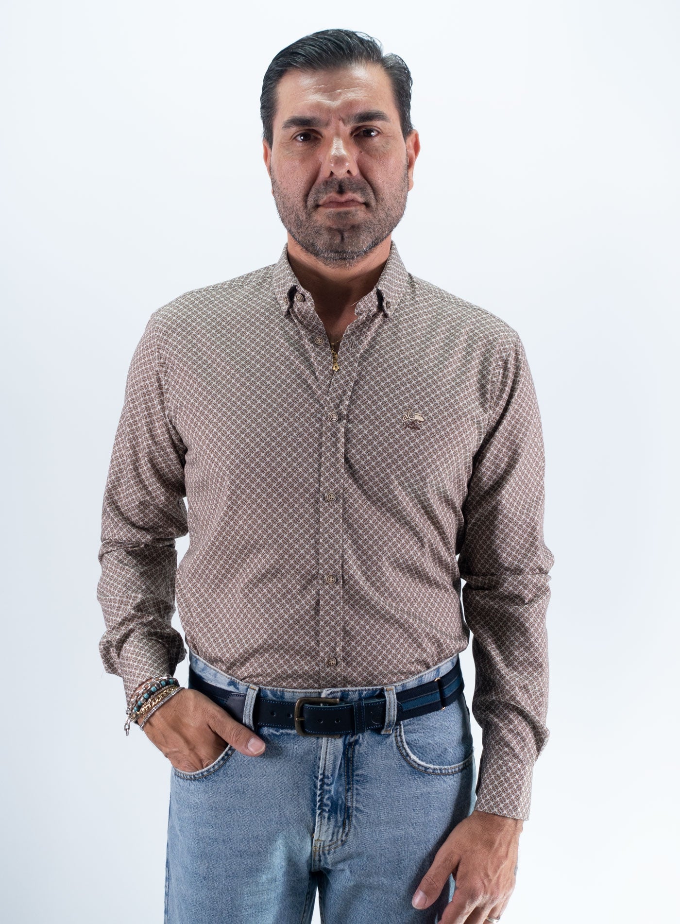 CAMISA ENTRELAZADO LA VESPITA BURDEOS