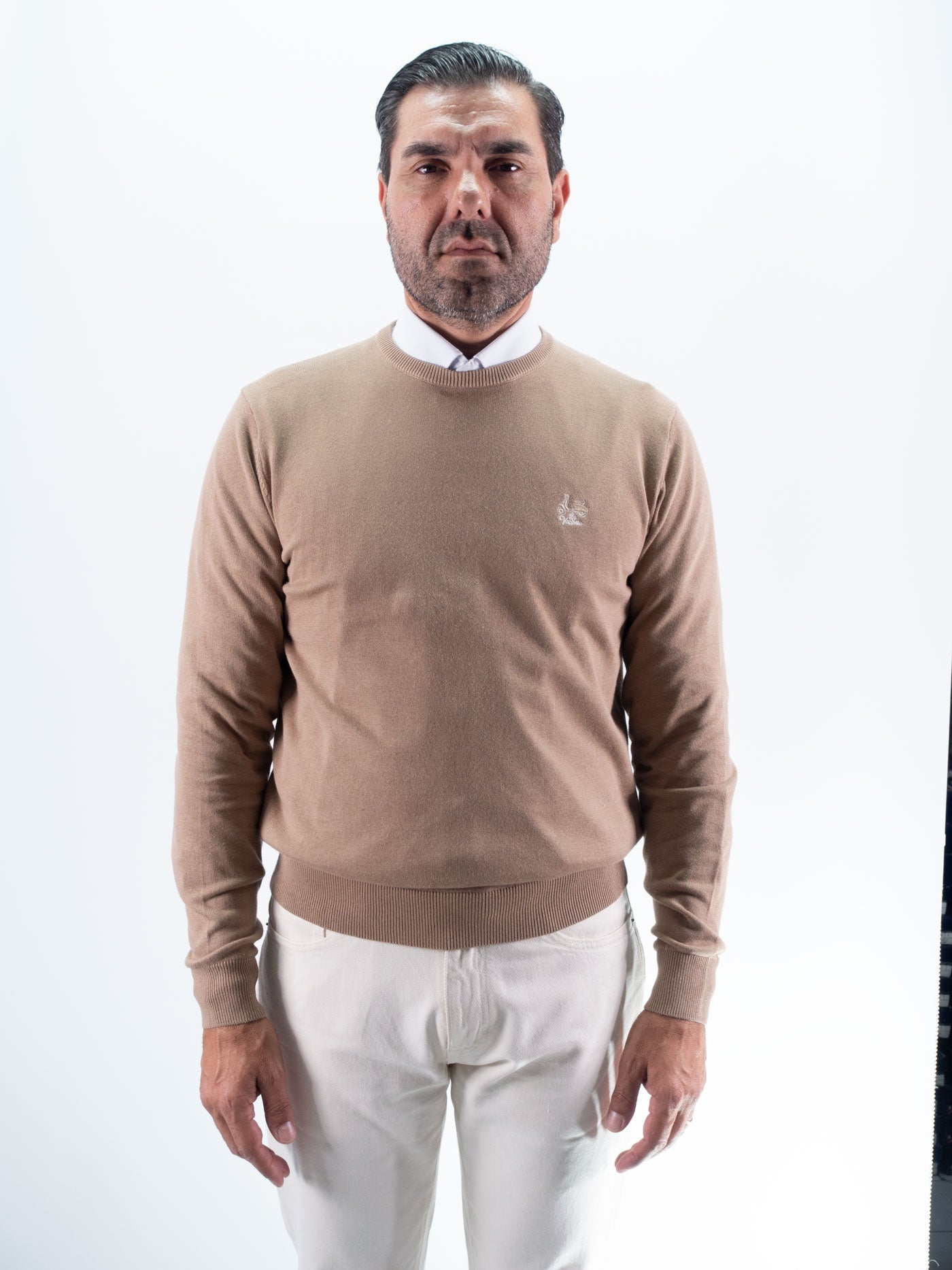JERSEY CUELLO REDONDO LA VESPITA CAMEL