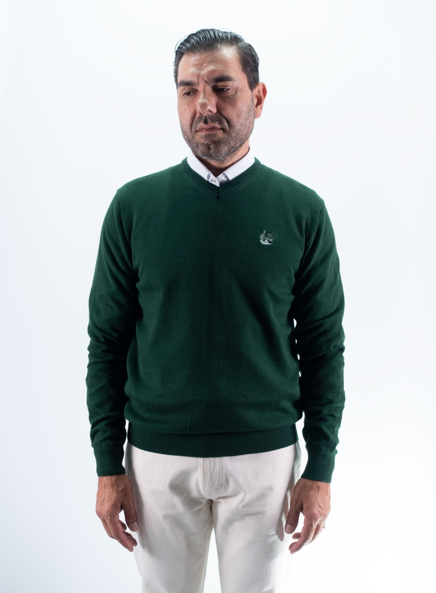 JERSEY CUELLO PICO LA VESPITA VERDE BOTELLA