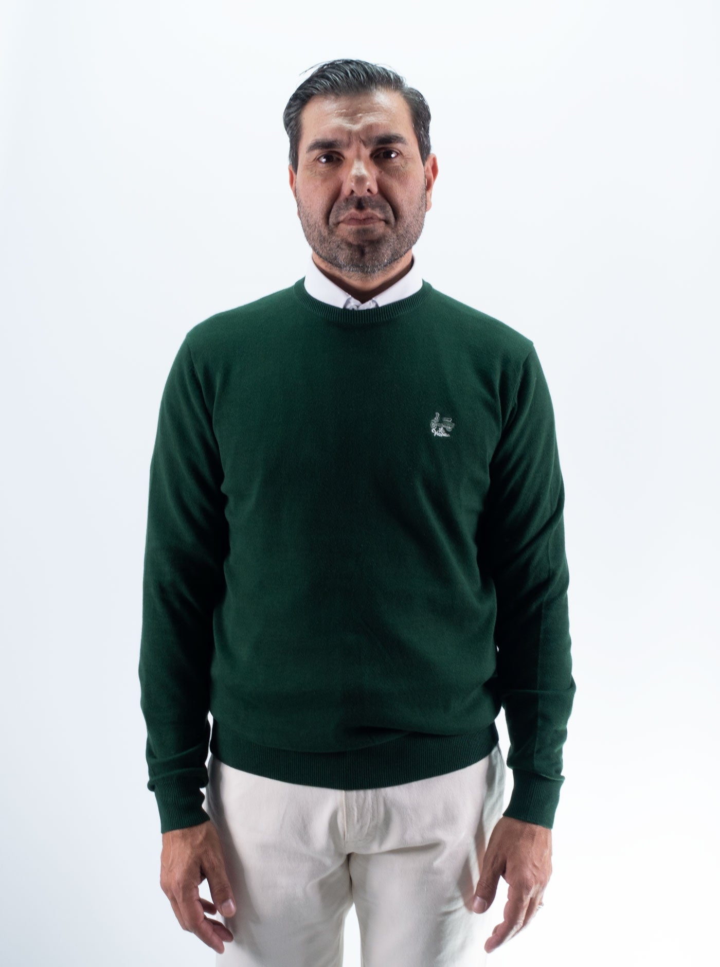 JERSEY CUELLO REDONDO LA VESPITA VERDE BOTELLA