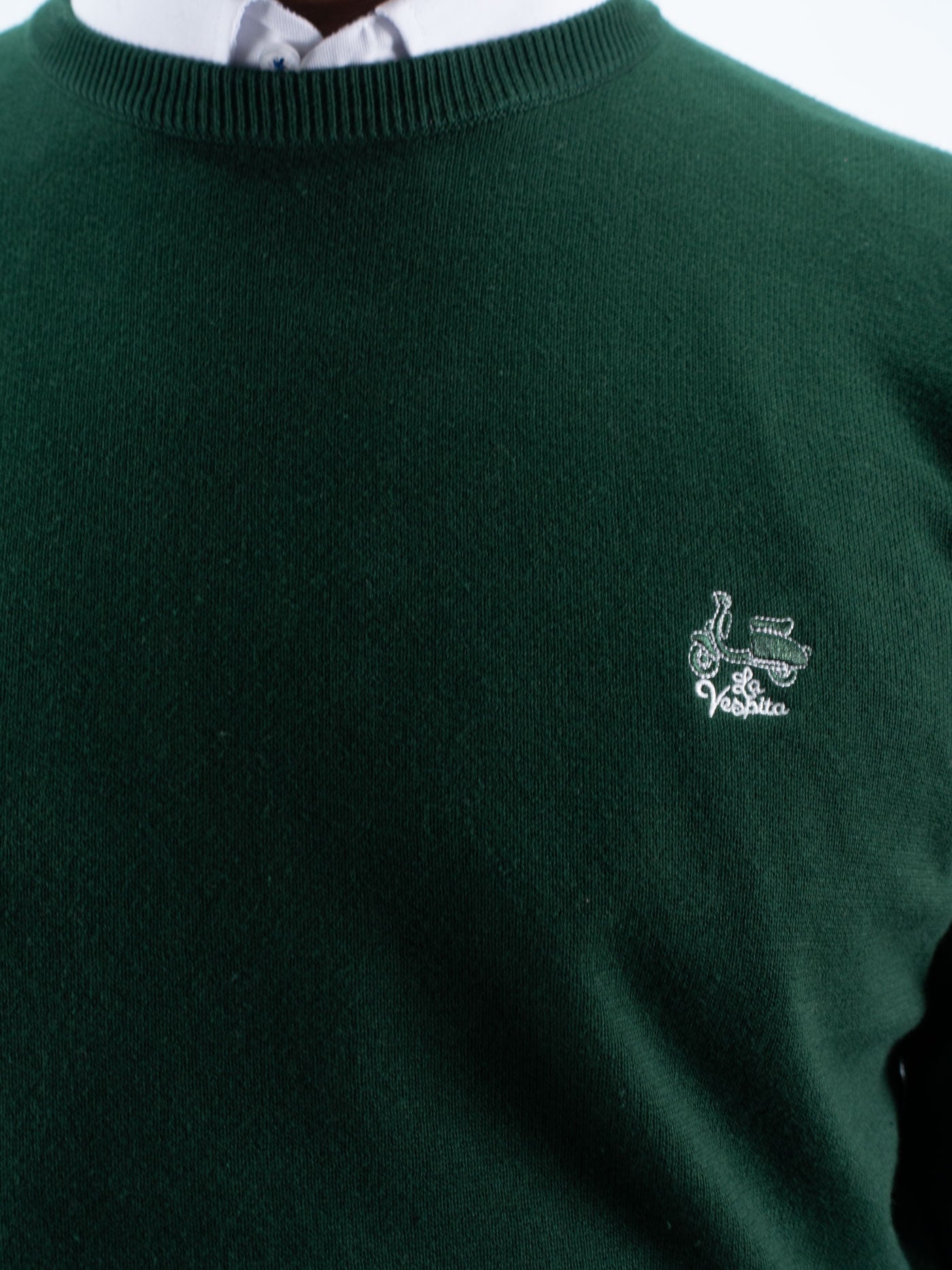 JERSEY CUELLO REDONDO LA VESPITA VERDE BOTELLA