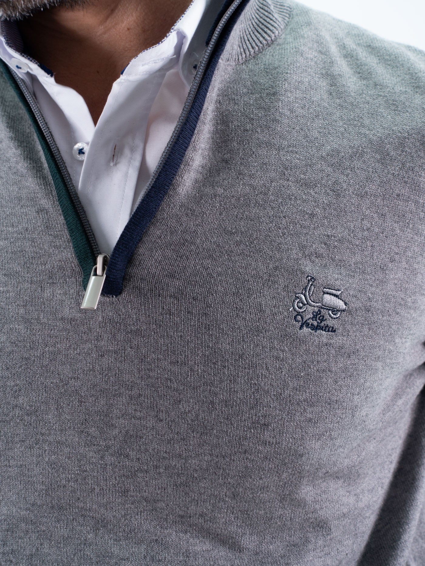 JERSEY CREMALLERA BICOLOR LA VESPITA GRIS