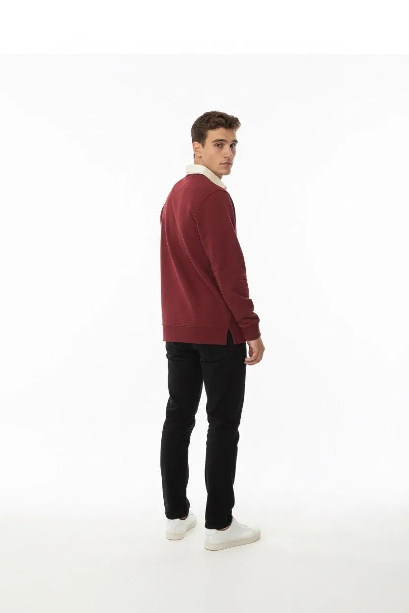 SUDADERA CUELLO CITY LA VESPITA BURDEOS