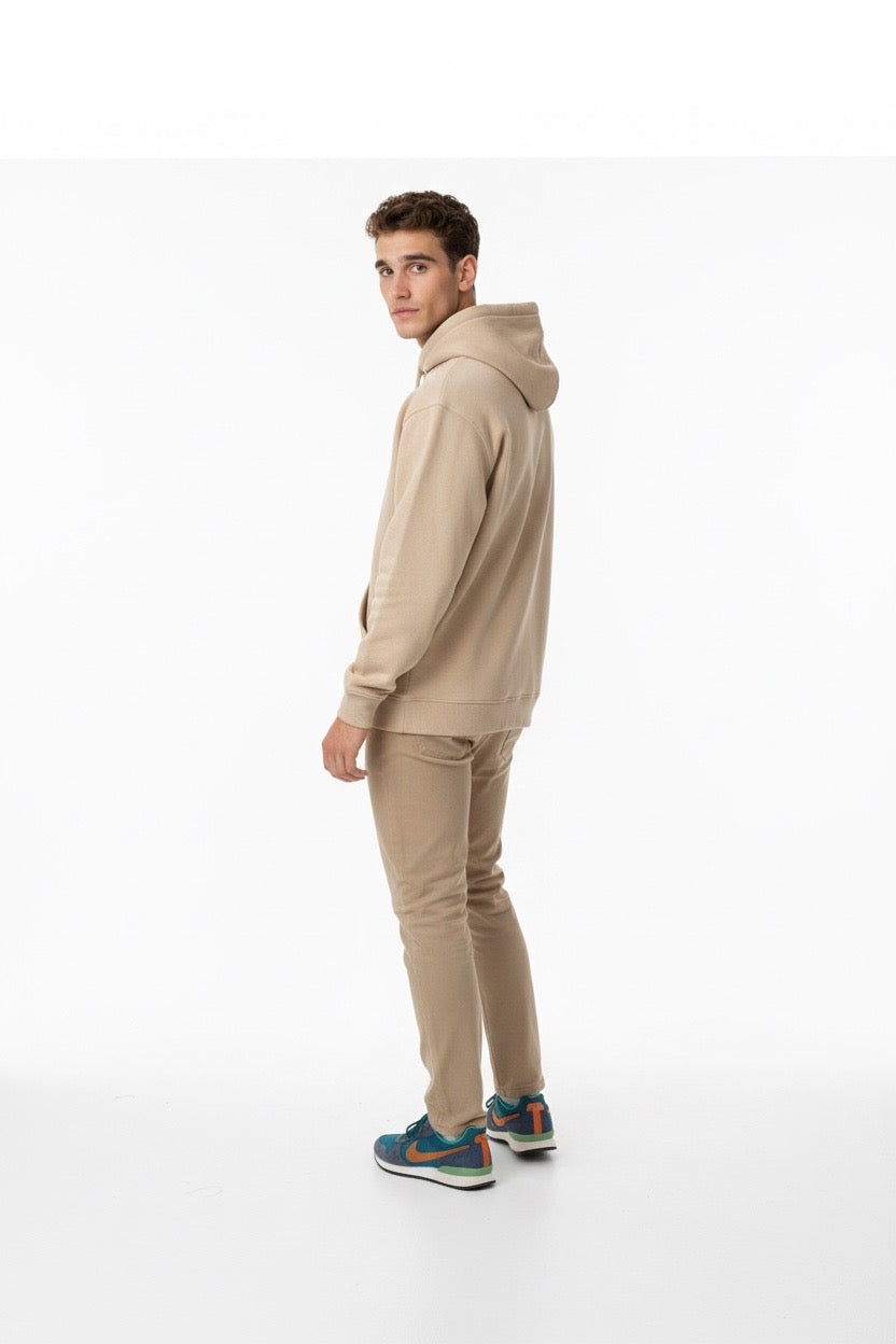 SUDADERA LOGO PESPUNTE LA VESPITA BEIG
