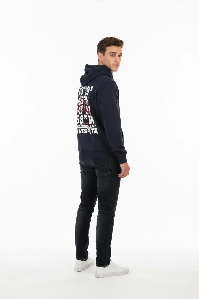 SUDADERA CAPUCHA COORDENADAS LA VESPITA MARINO
