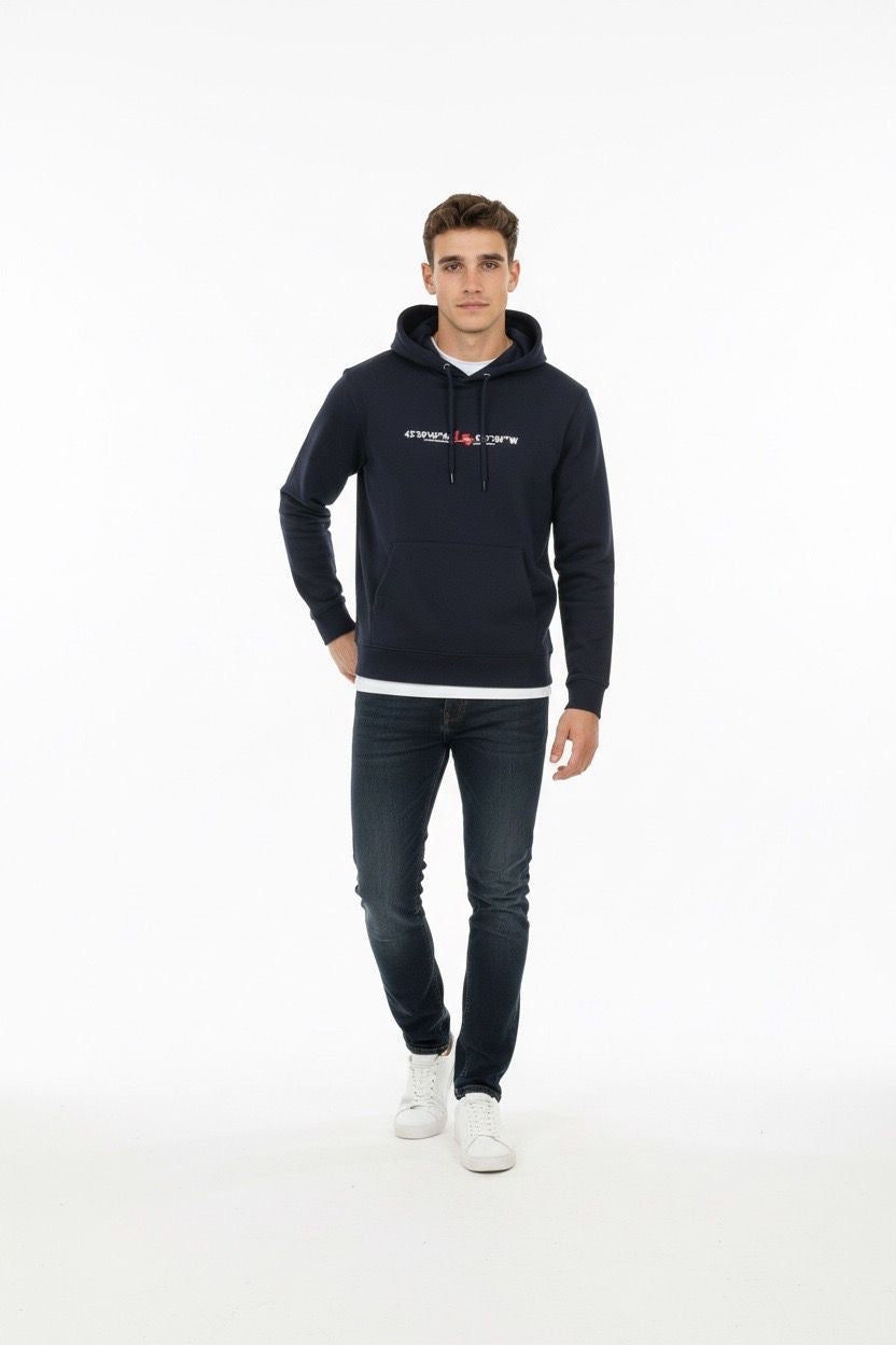 SUDADERA CAPUCHA COORDENADAS LA VESPITA MARINO