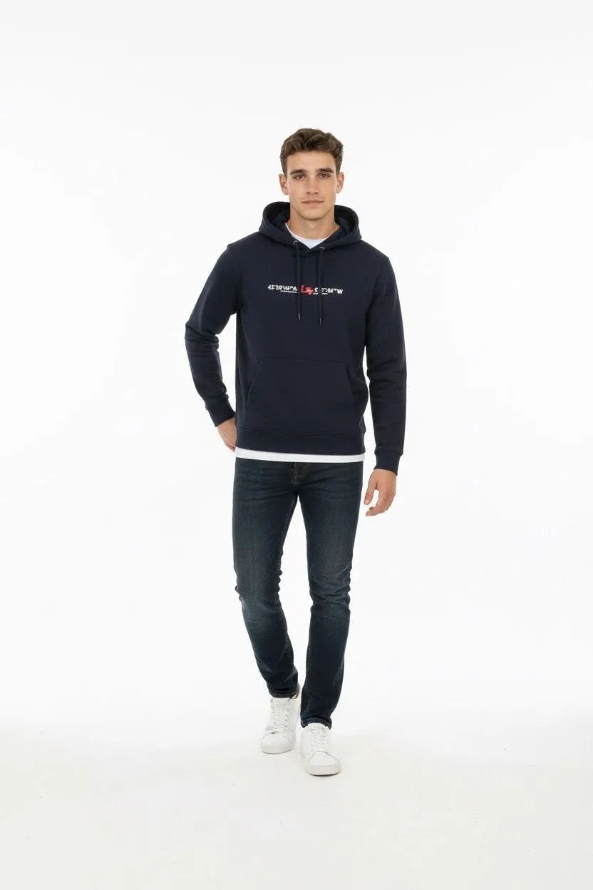 SUDADERA CAPUCHA COORDENADAS LA VESPITA MARINO