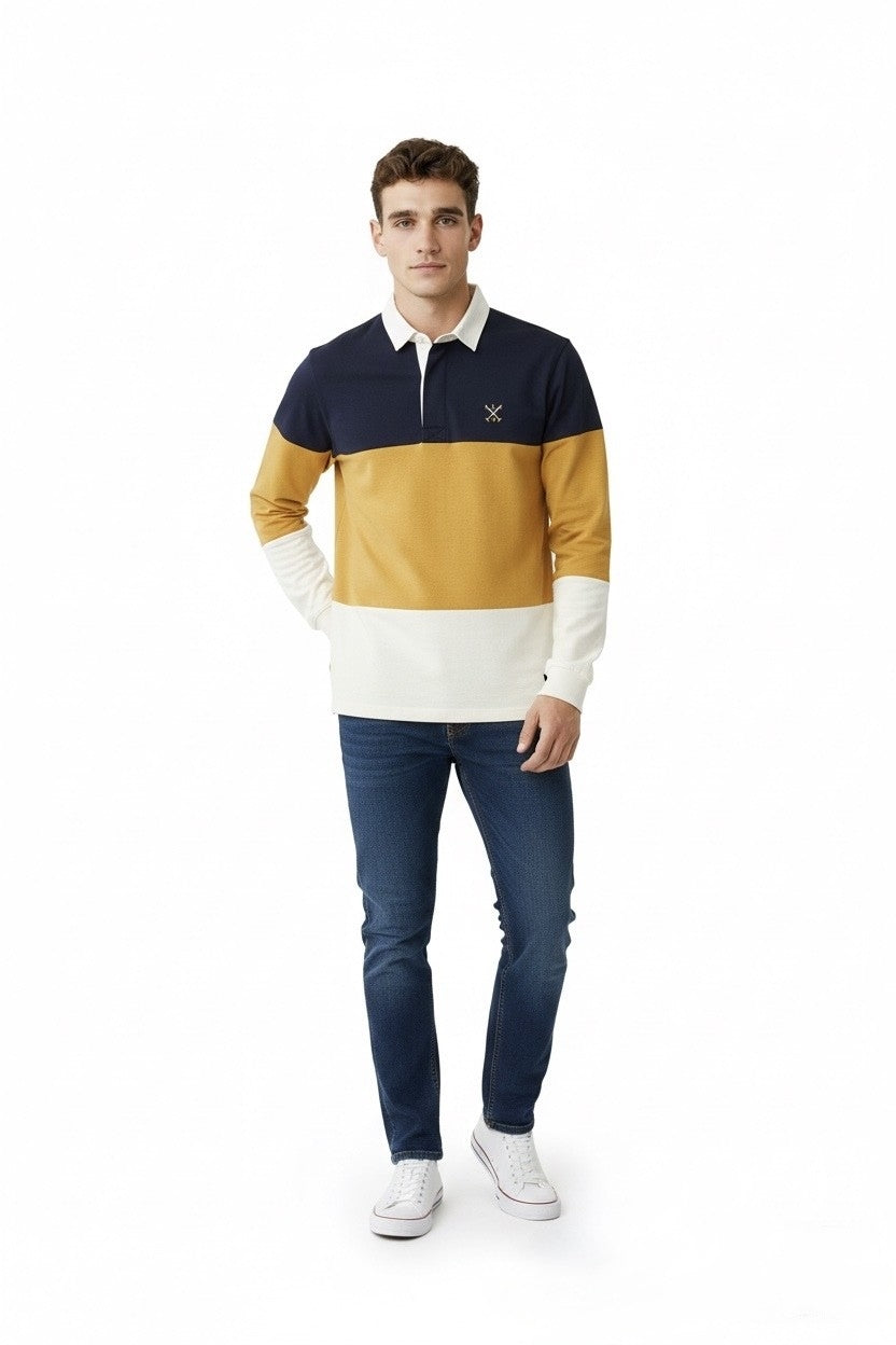 POLO TRICOLOR LA ESPAÑOLA MOSTAZA