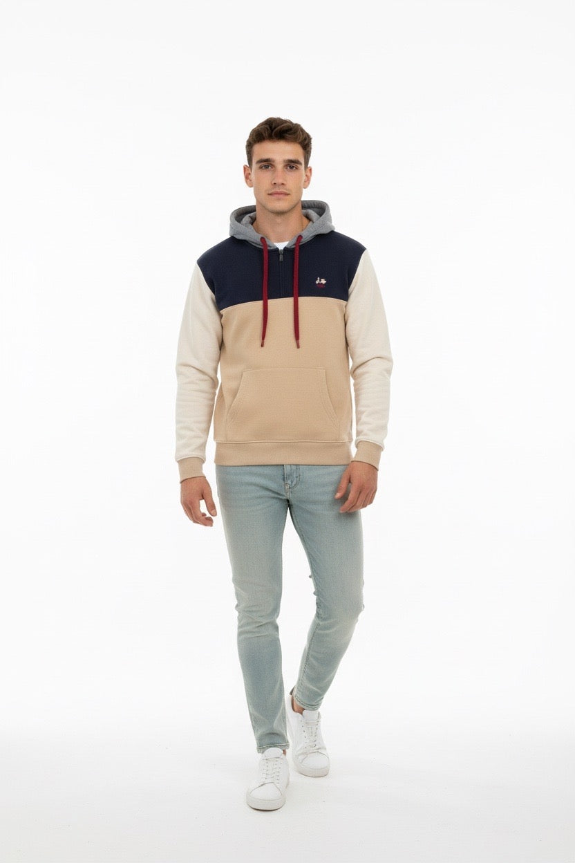SUDADERA CAPUCHA TRICOLOR LA VESPITA MARINO