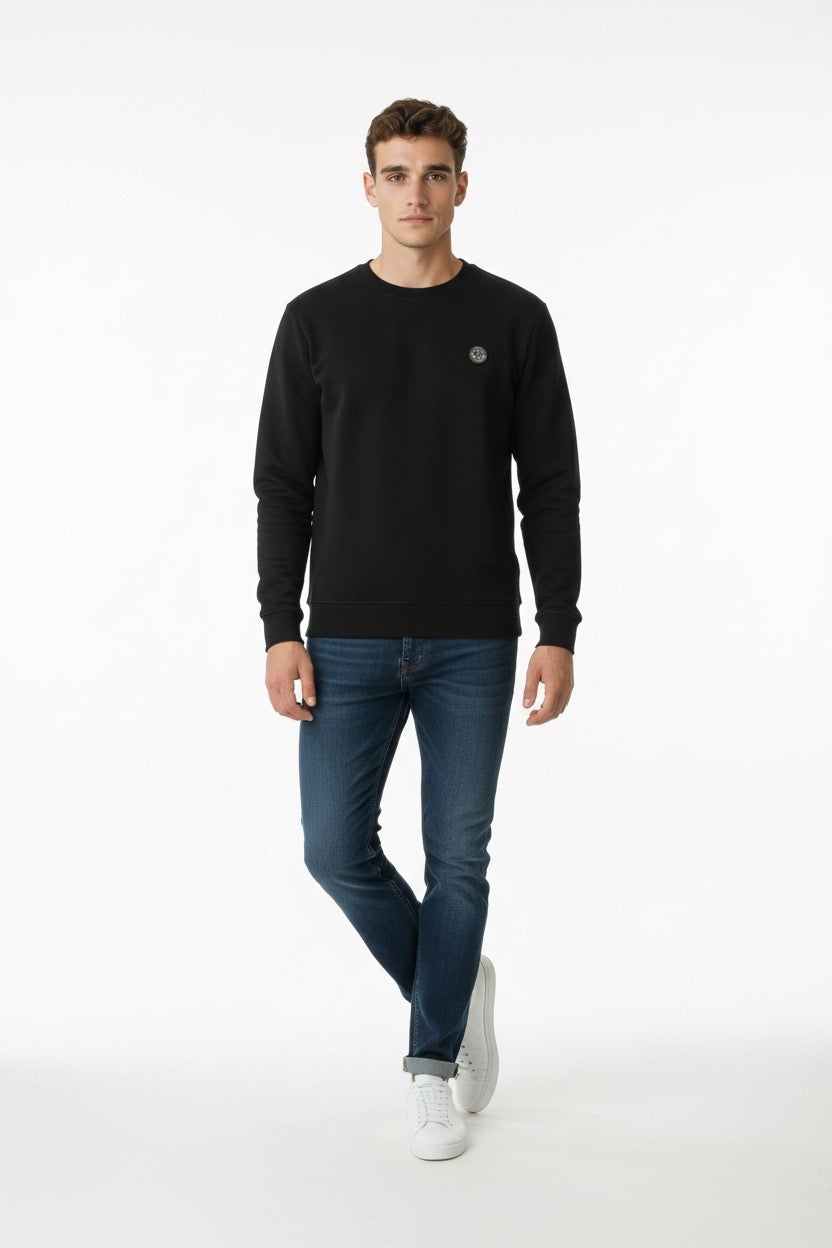 SUDADERA LOGO CIRCULO LA VESPITA NEGRO